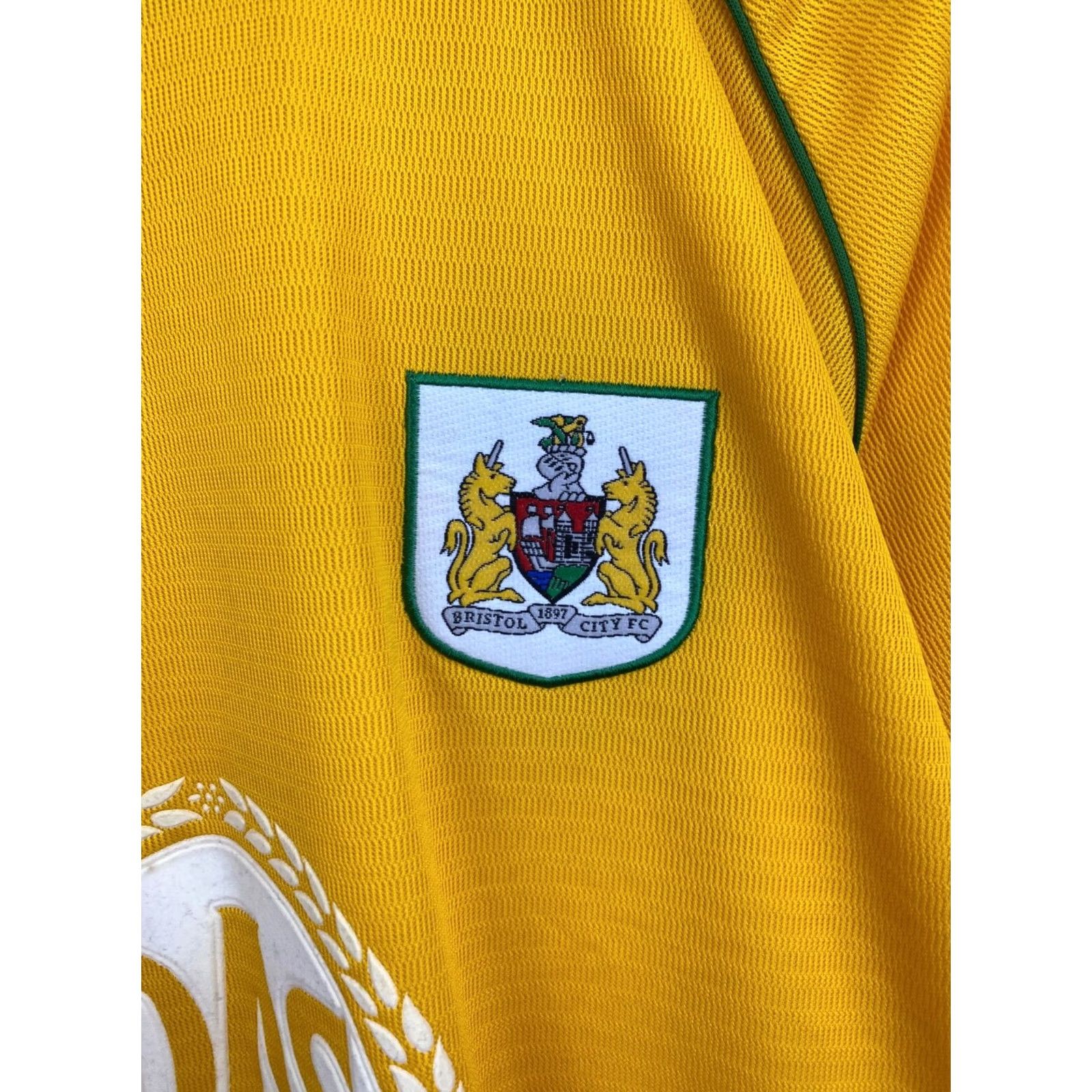 Etro VINTAGE Bristol City Soccer Jersey TFG Yellow 90s XXL Mens Short Sleeve Shirt Retro 2XL/3XL Size US XXL / EU 58 / 5 - 5 Thumbnail