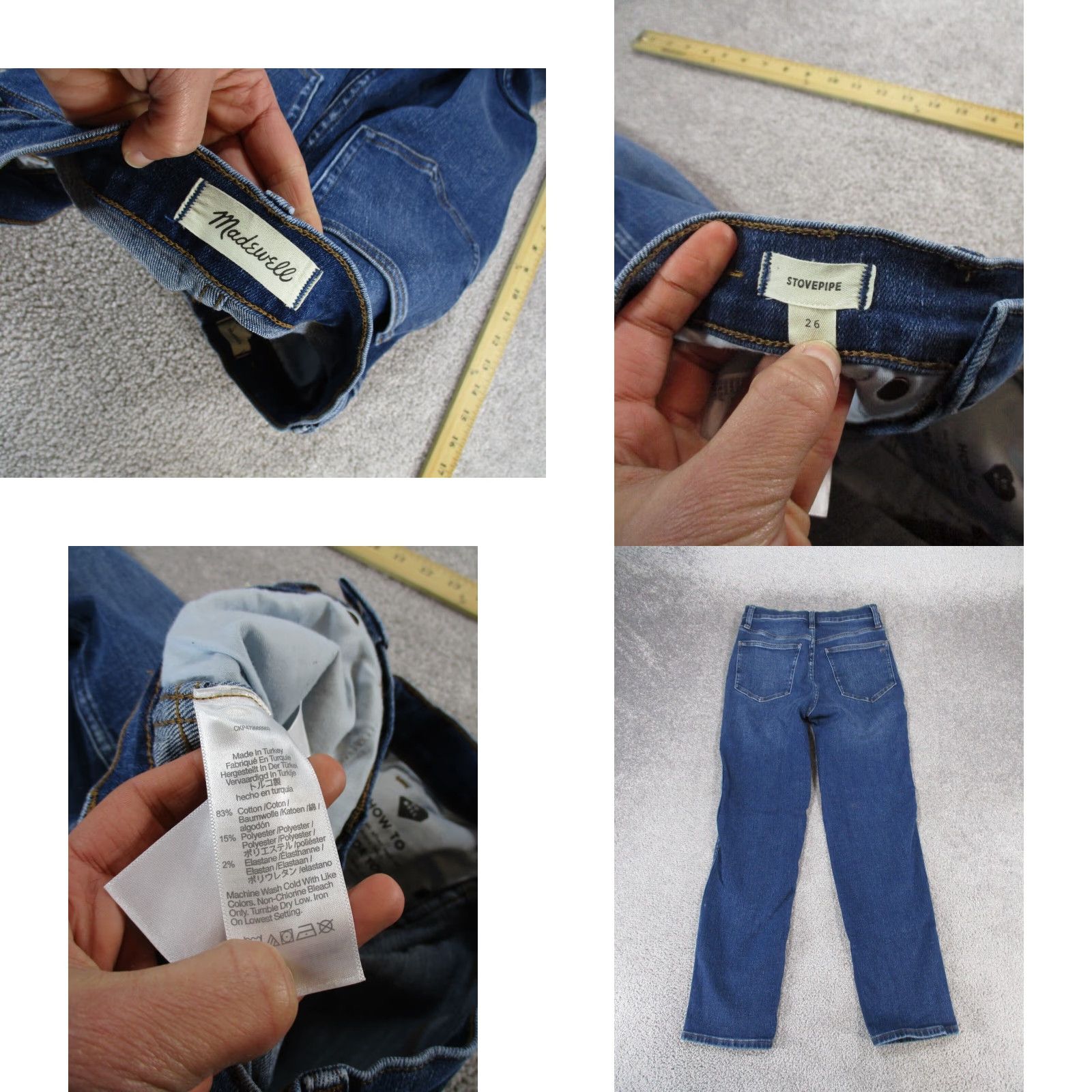 Madewell Madewell Jeans Womens 26 Stovepipe Dark Wash Denim Size 26" / US 2 / IT 38 - 8 Thumbnail