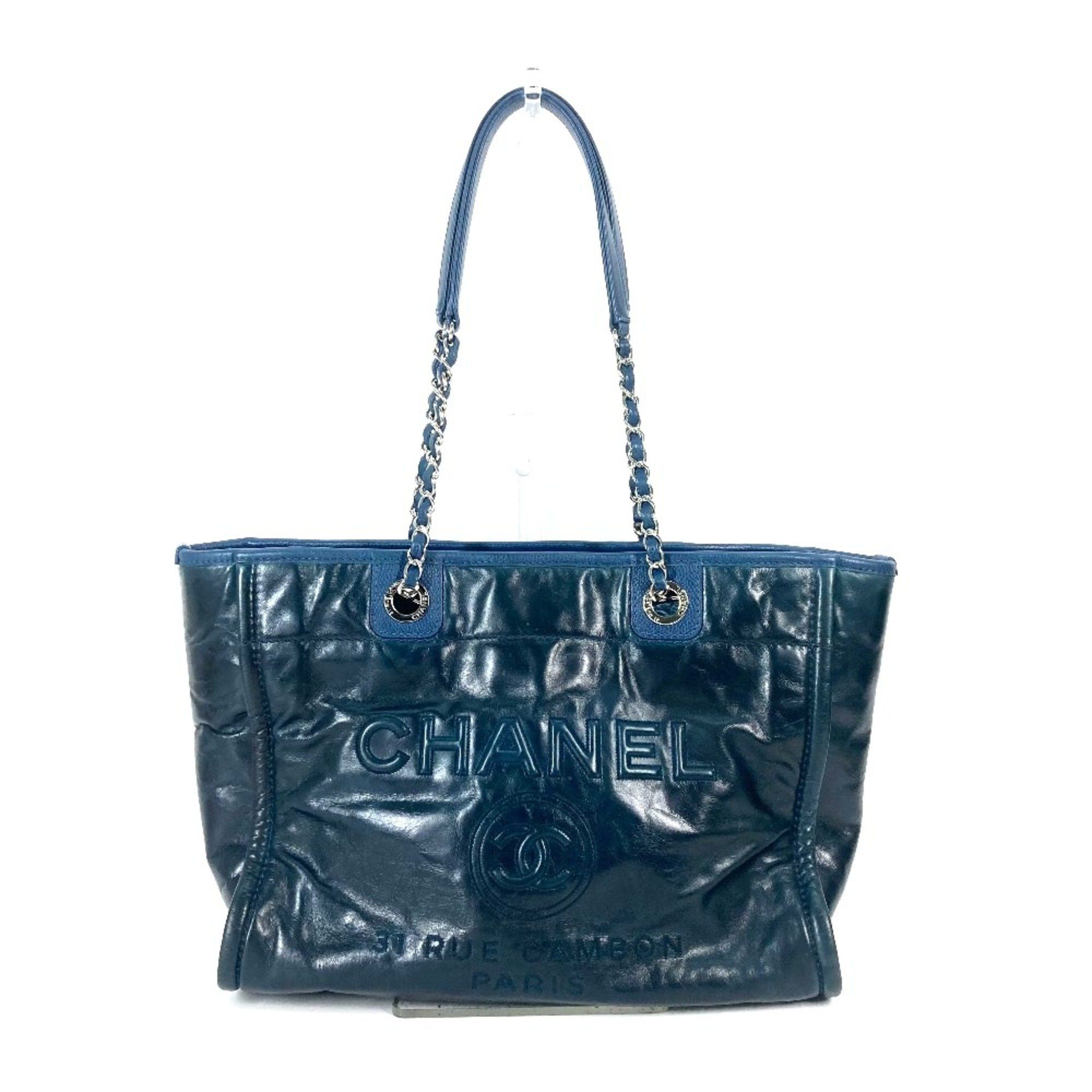 Chanel Chanel Logo Tote Bag Shoulder bag Bag Chain Shoulder Bag Navy Size ONE SIZE - 1 Thumbnail