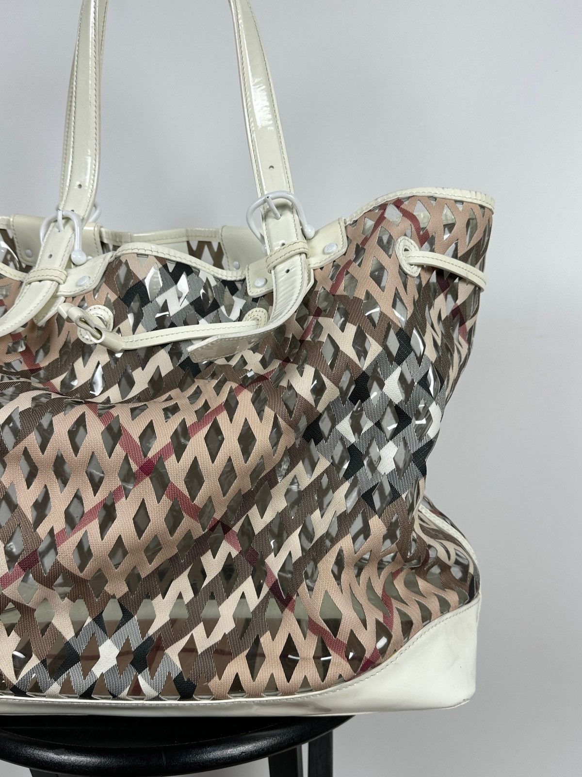Burberry Vintage Burberry Supernova Check Net Bucket PVC Shoulder Bag Size ONE SIZE - 9 Thumbnail