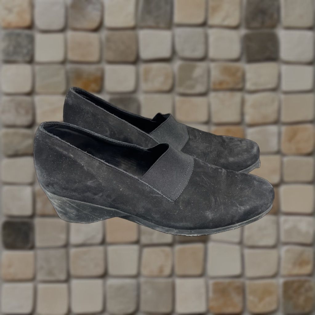 Vintage VINTAGE Arche Women's Wedge Pumps Size 38 EU 7.5 US Leather Slip-On Black Casual Size US 7.5 / IT 37.5 - 1 Thumbnail