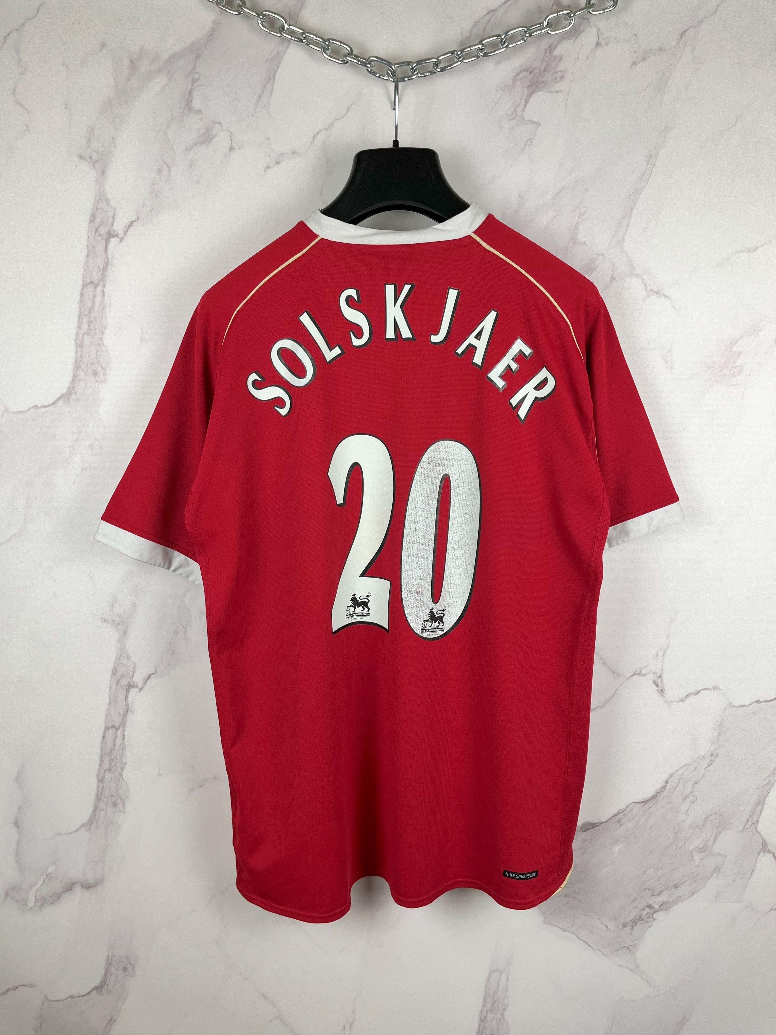 Image of Vintage Manchester United 20 Solskjaer Jersey 2006 - 2007 in Red, Men's (Size XL)