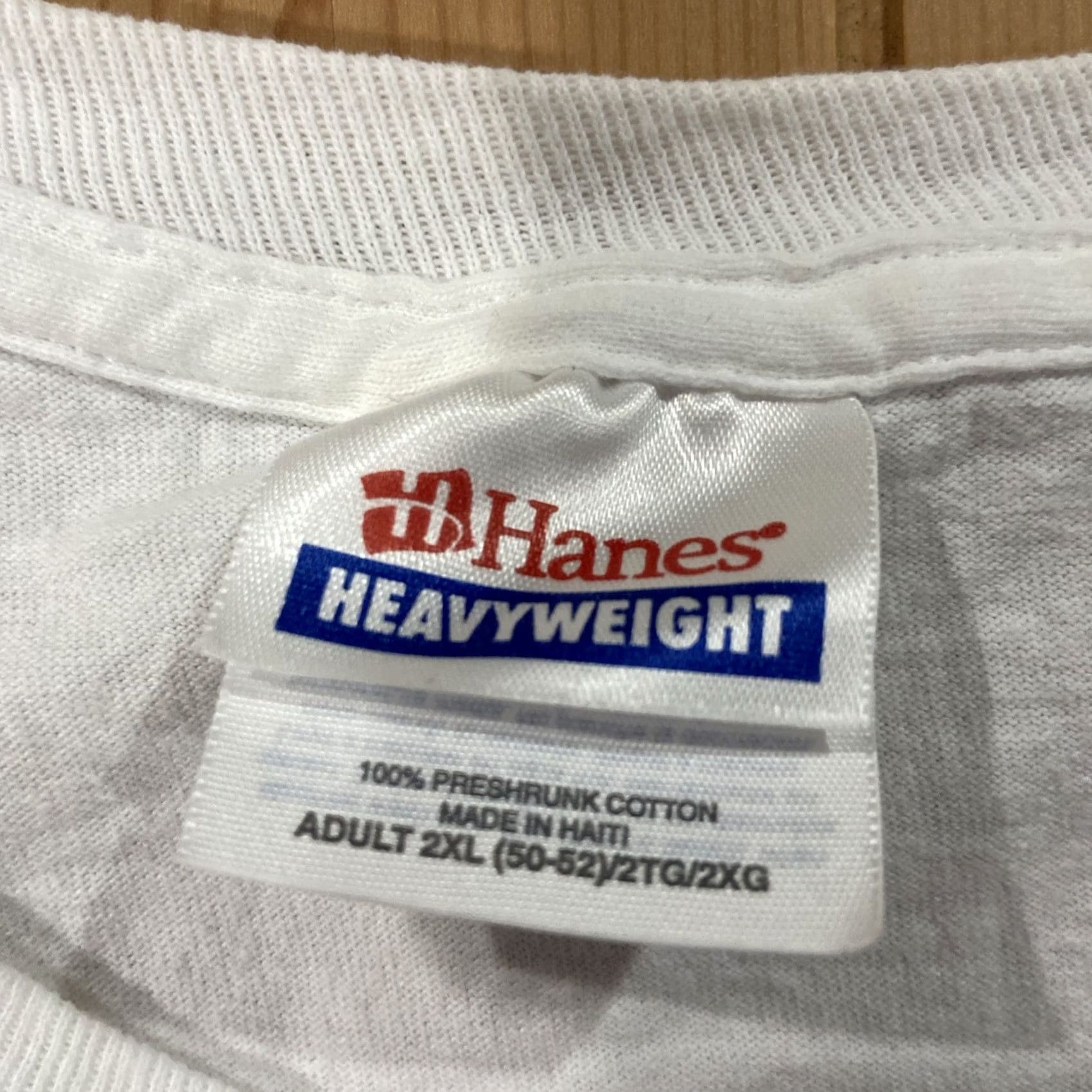 Hanes VINTAGE Hell no Heaven yes Shirt Christian Jesus 2XL Cross Skull Unisex Adults T-Shirt White Short Sleeve Cotton Blend Hanes Men Women Mens Womens Size US XXL / EU 58 / 5 - 4 Thumbnail