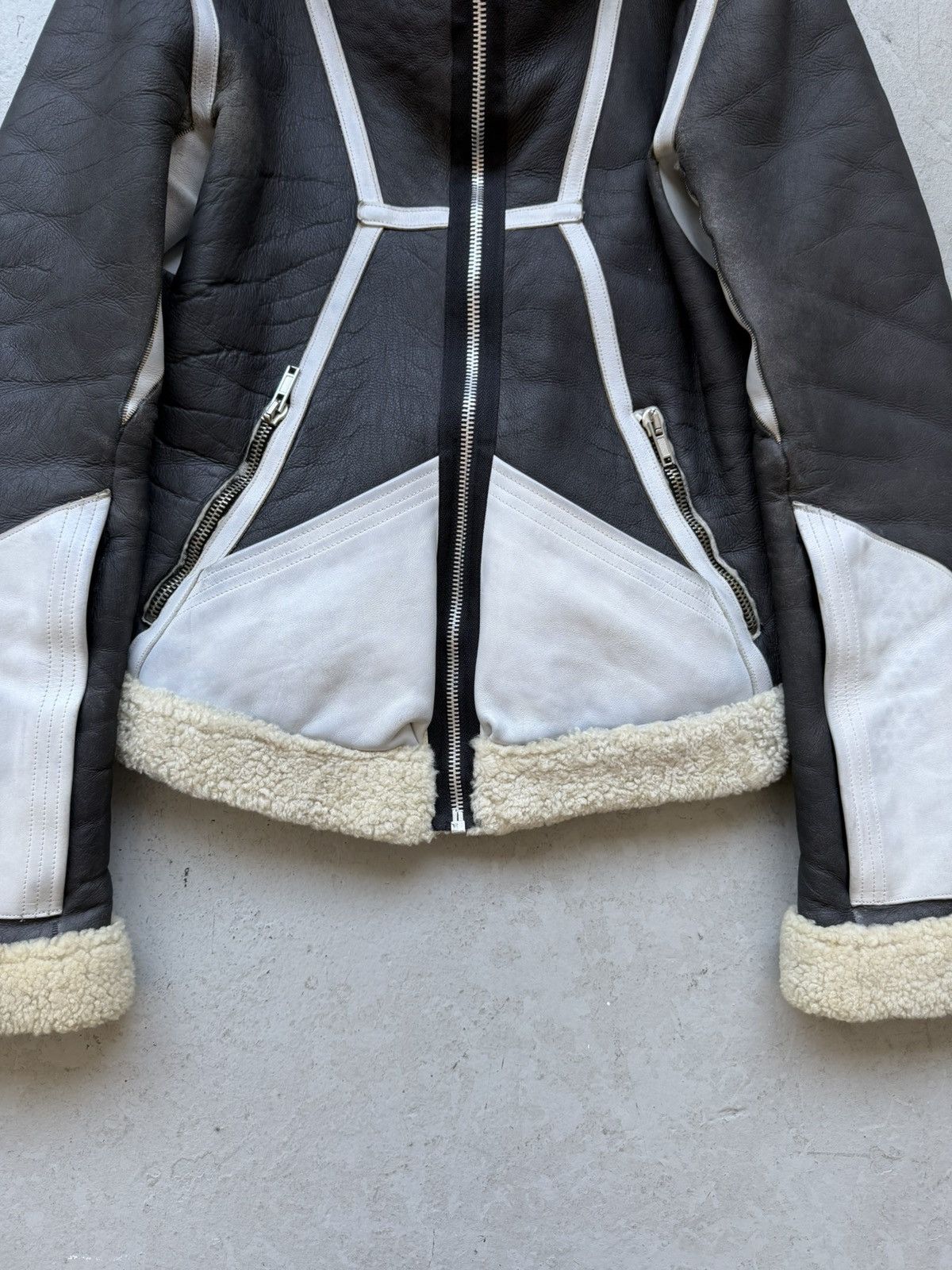 Rick Owens Rick Owens FW08 STAG Black & White Geo Shearling Jacket Size US S / EU 44-46 / 1 - 4 Thumbnail