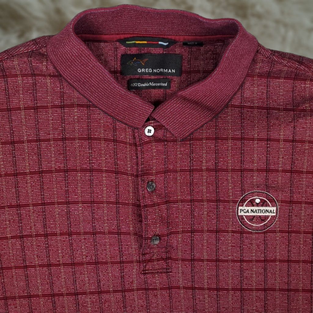Vintage Greg Norman PGA National Shirt Mens Short Sleeve Polo Red Plaid Size Large Size US L / EU 52-54 / 3 - 1 Thumbnail