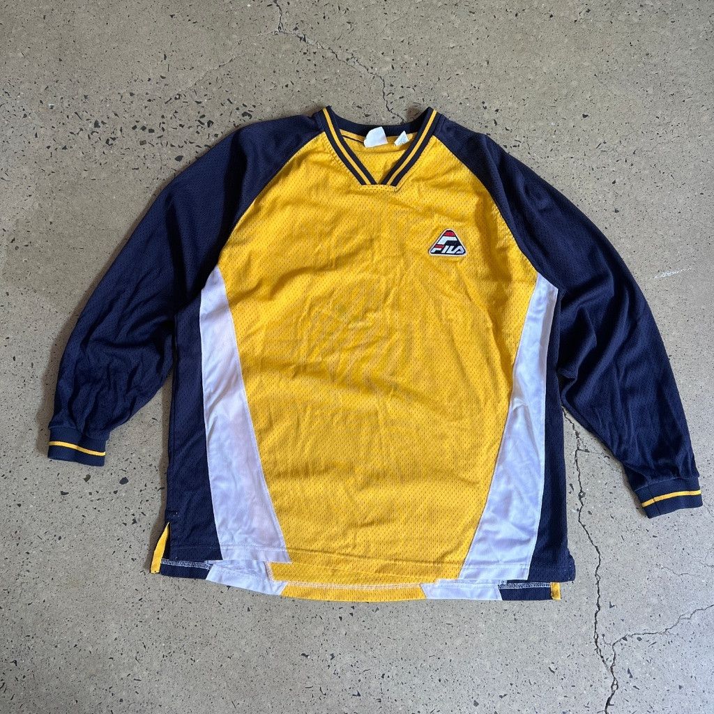 Fila Fila Long-Sleeve Athletic Jersey - Yellow with Navy Accents Size US L / EU 52-54 / 3 - 1 Thumbnail