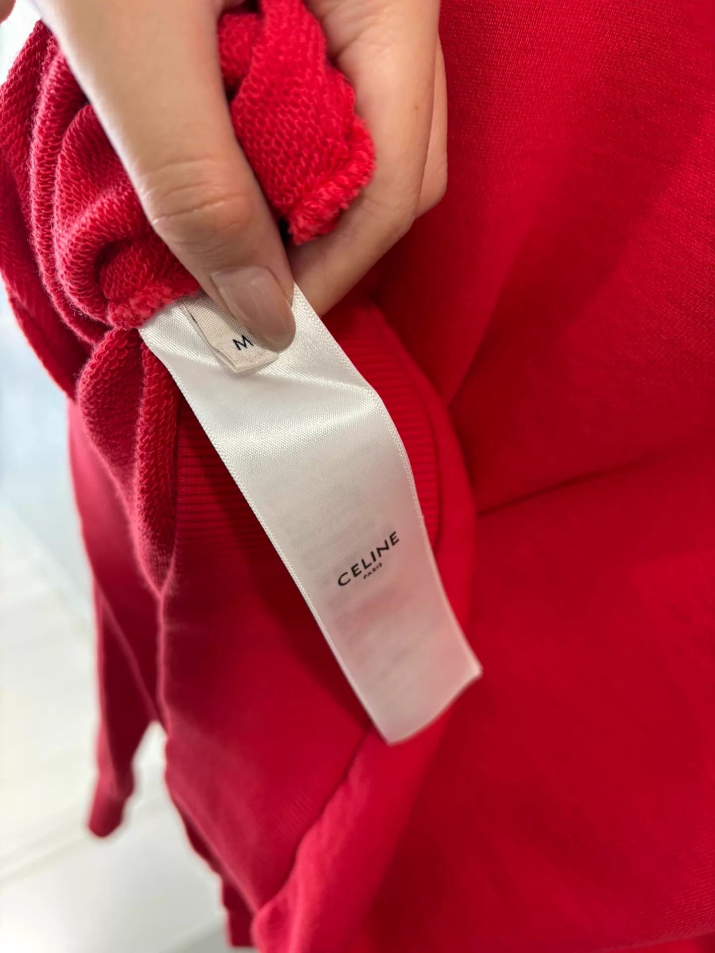 Celine Celine Berry Red Triomphe Logo Crewneck M Deadstock Size M / US 6-8 / IT 42-44 - 3 Thumbnail