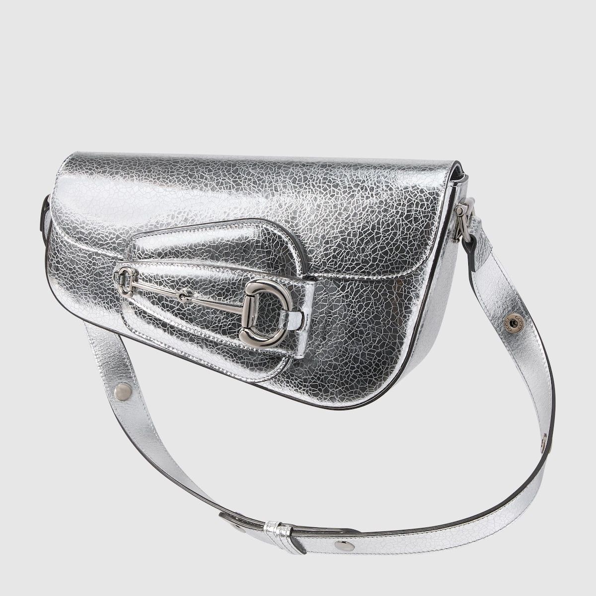Gucci o1s1wg110225 Size: OS/ Horsebit Small Shoulder bag in Silver Size ONE SIZE - 5 Thumbnail