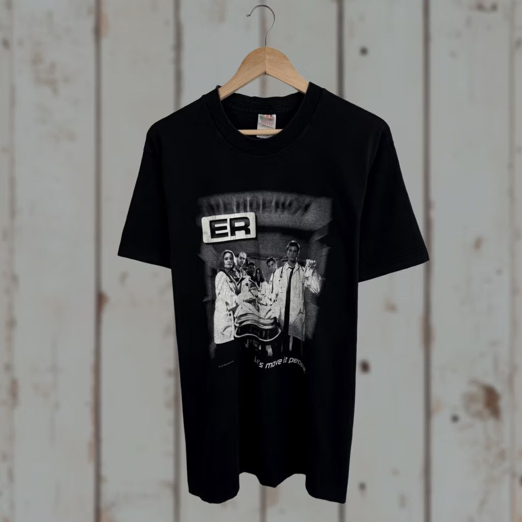 Fruit Of The Loom VINTAGE ER Movie Warner Bros Let’s Move it People T-Shirt Mens L Black 1996 90s Tee Size US L / EU 52-54 / 3 - 1 Thumbnail
