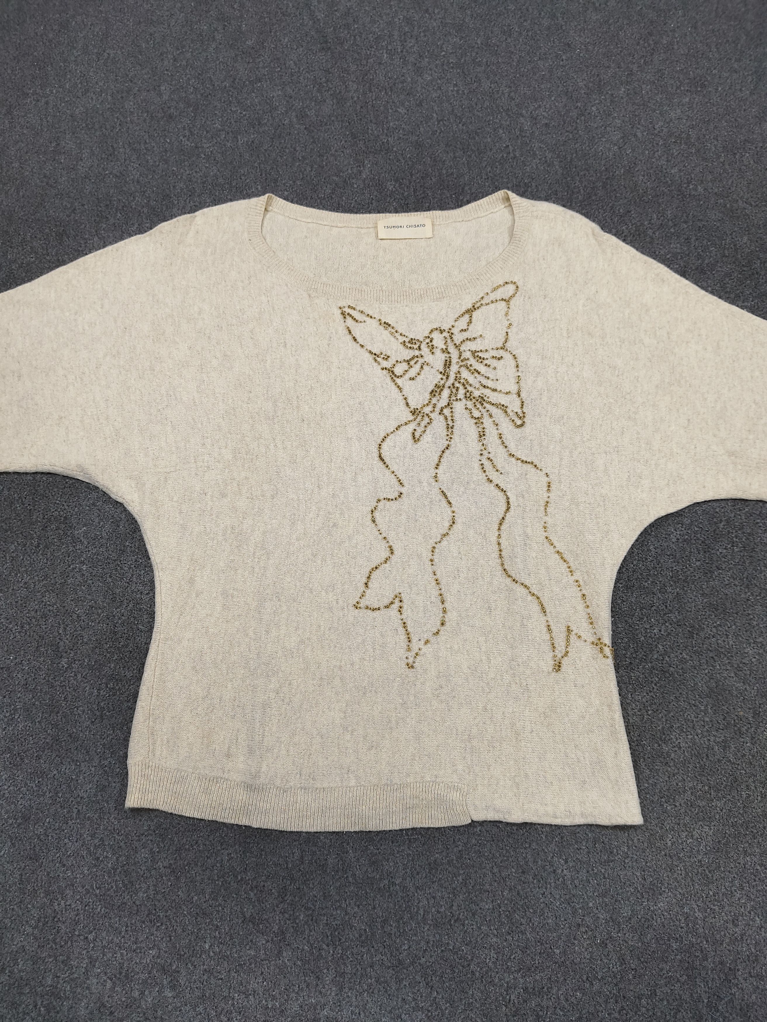 Tsumori Chisato 🇯🇵 Tsumori Chisato 🇯🇵 Butterfly Beaded Knitted Sweater Size L / US 10 / IT 46 - 6 Thumbnail