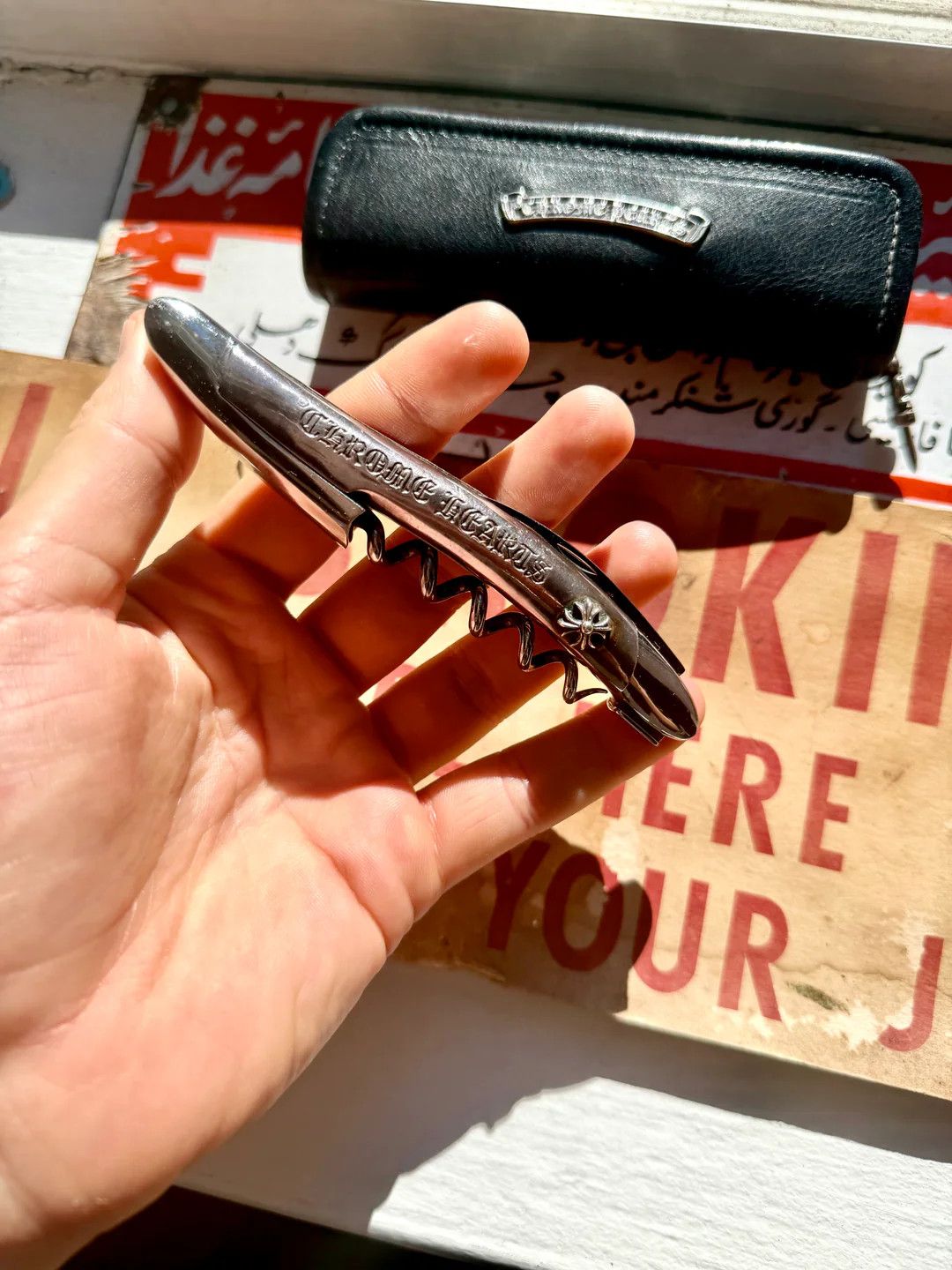 Chrome Hearts 🚭HOLIDAY 2018 FULL .925 SILVER CORKSCREW w/ DAGGER ZIP CASE Size ONE SIZE - 3 Thumbnail