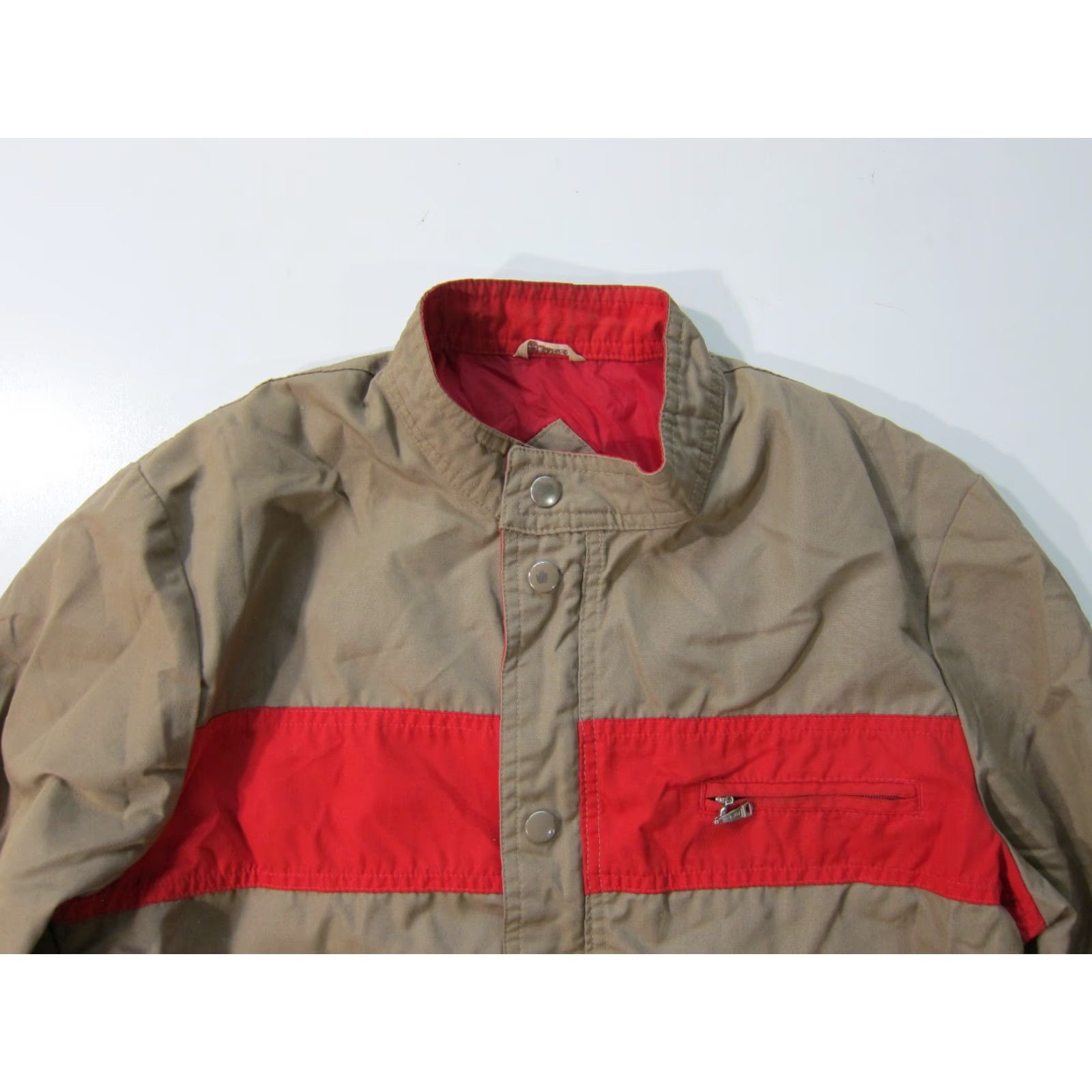 Vintage Pacific Trail Windbreaker Jacket Mens S Brown Red Zip Pocket Cotton 80s 90s Art Vintage Size US S / EU 44-46 / 1 - 4 Thumbnail