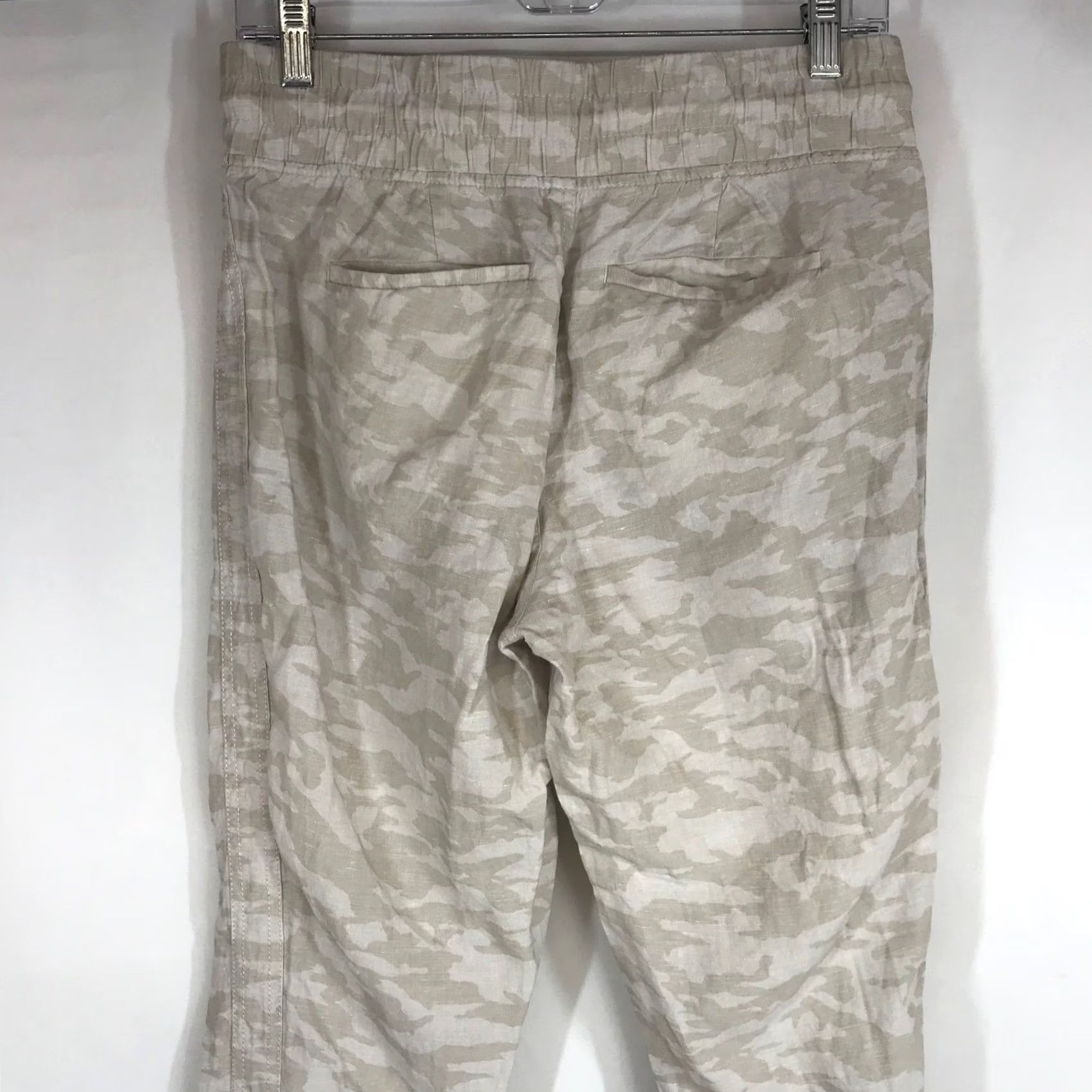 Athleta Athleta Cabo Tide Linen Jogger Pants Tan Beige Camo Size 4 Zip Pocket Relaxed Womens Size 27" / US 4 / IT 40 - 5 Thumbnail