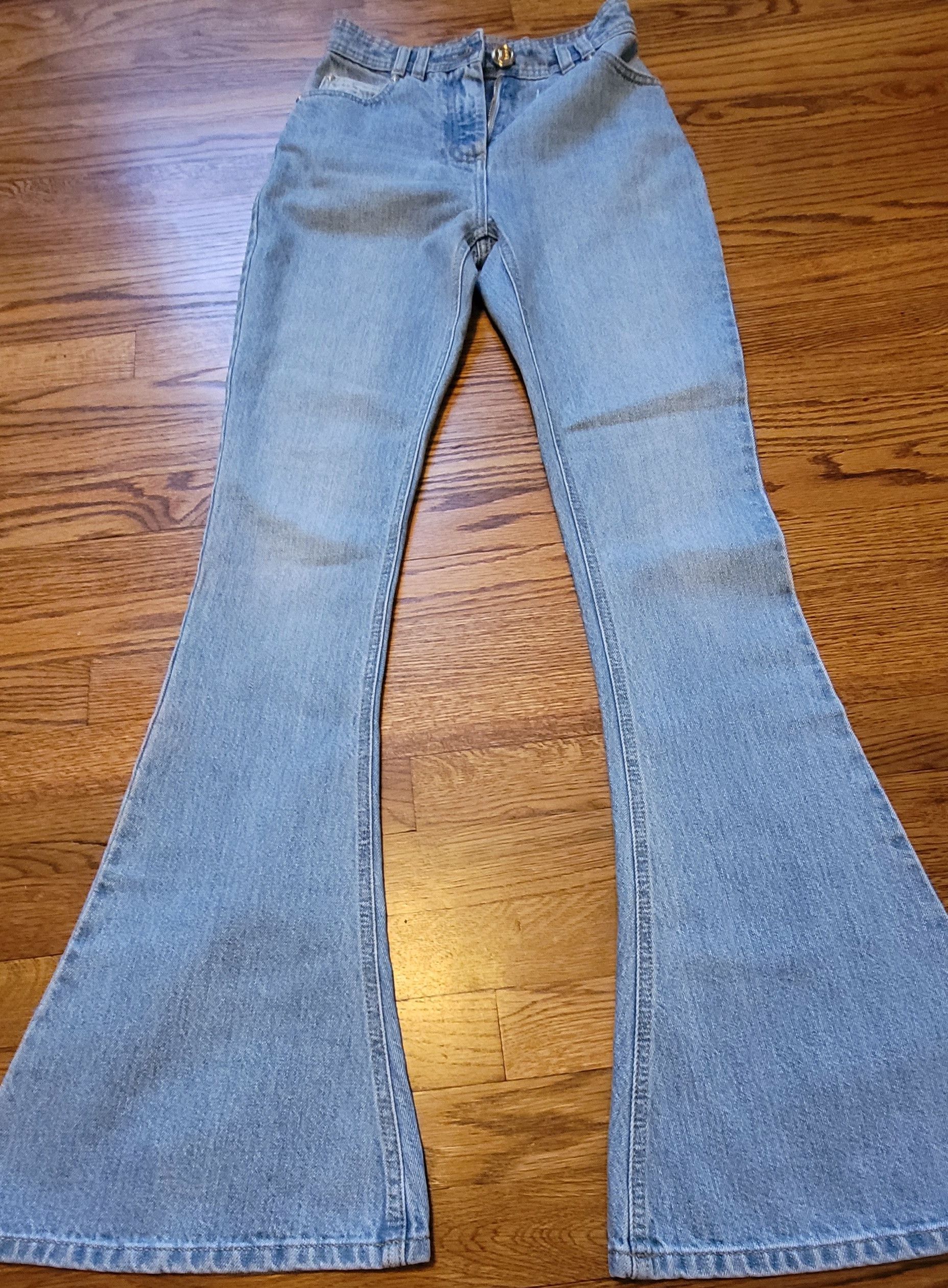 image of Balmain High Waist Monogram Jeans in Bleu, Women's (Size 24)