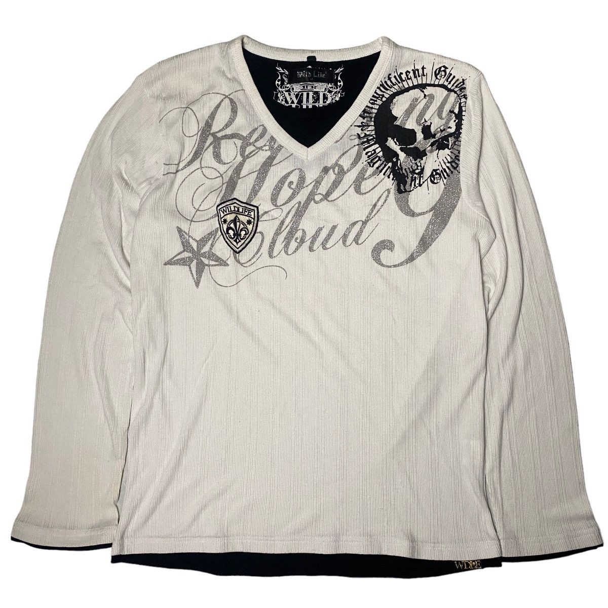 If Six Was Nine 2000's Wild Life Double Layered Skull Poem Longsleeve Size US M / EU 48-50 / 2 - 1 Thumbnail