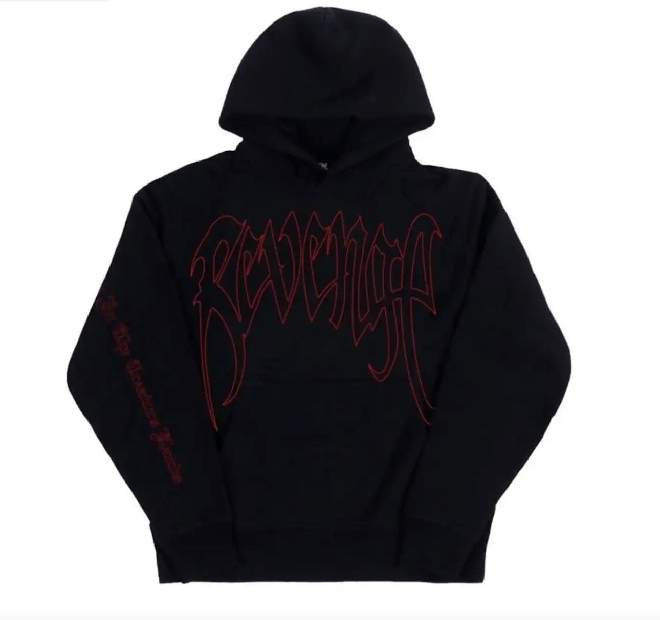 image of Revenge Red Outline Hoodie in Black, Men's (Size 2XL)