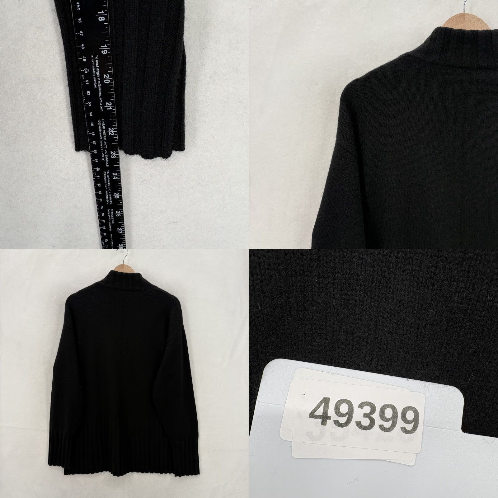 Vintage VINTAGE Sara Campbell Sweater Womens Large Black 100% Cashmere Mock Neck Knit Pullover Size L / US 10 / IT 46 - 8 Thumbnail