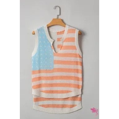 Other Beige USA Flag Notched Neckline Loose Sweater Vest Size Medi Size M / US 6-8 / IT 42-44 - 3 Thumbnail
