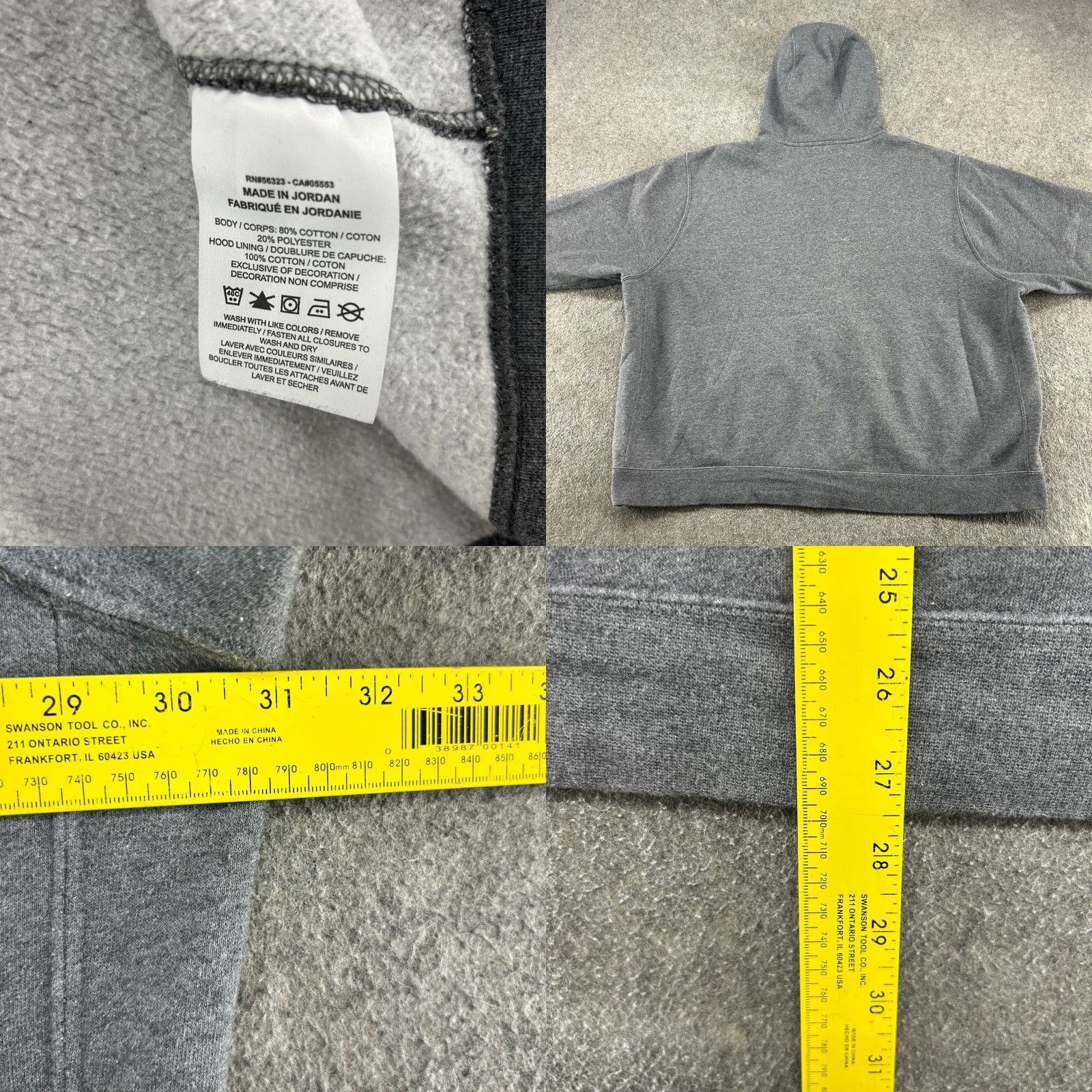 Nike Nike Hoodie Mens 2XL Grey Full Zip Sweatshirt Swoosh Club Fleece Cotton Polyester Heather Size US XXL / EU 58 / 5 - 8 Thumbnail