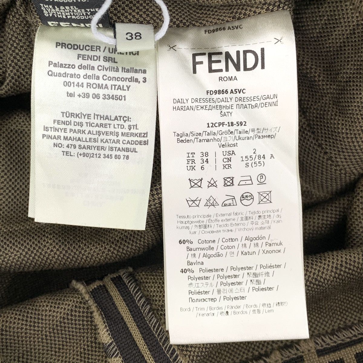 Fendi Fendi FF Monogram All-over Print Long Sleeve Dress K26WX Size M / US 6-8 / IT 42-44 - 8 Thumbnail
