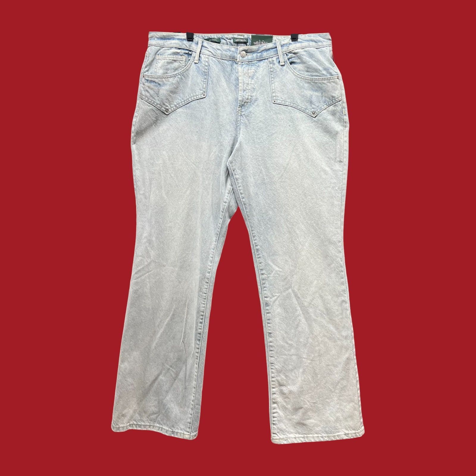 Other Wild Fable - Women's Low-Rise Bootcut Baggy Jeans - Light Bl Size 39" - 3 Thumbnail