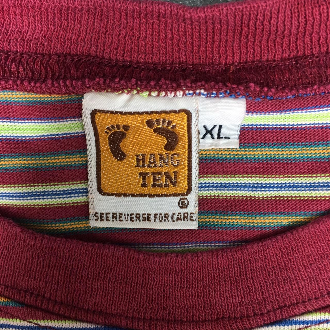 Hang Ten Vtg 80’ HANG TEN SURFING Hawaii Red Striped Tee Shirt Size US XL / EU 56 / 4 - 3 Thumbnail
