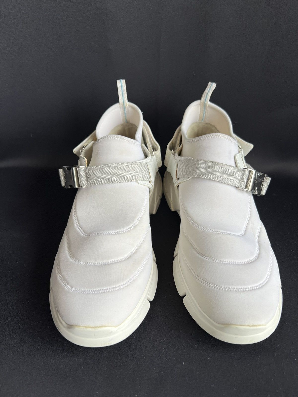 Prada PRADA Fabric/Leather Sneakers White Size 8 Size US 10 / EU 43 - 2 Thumbnail