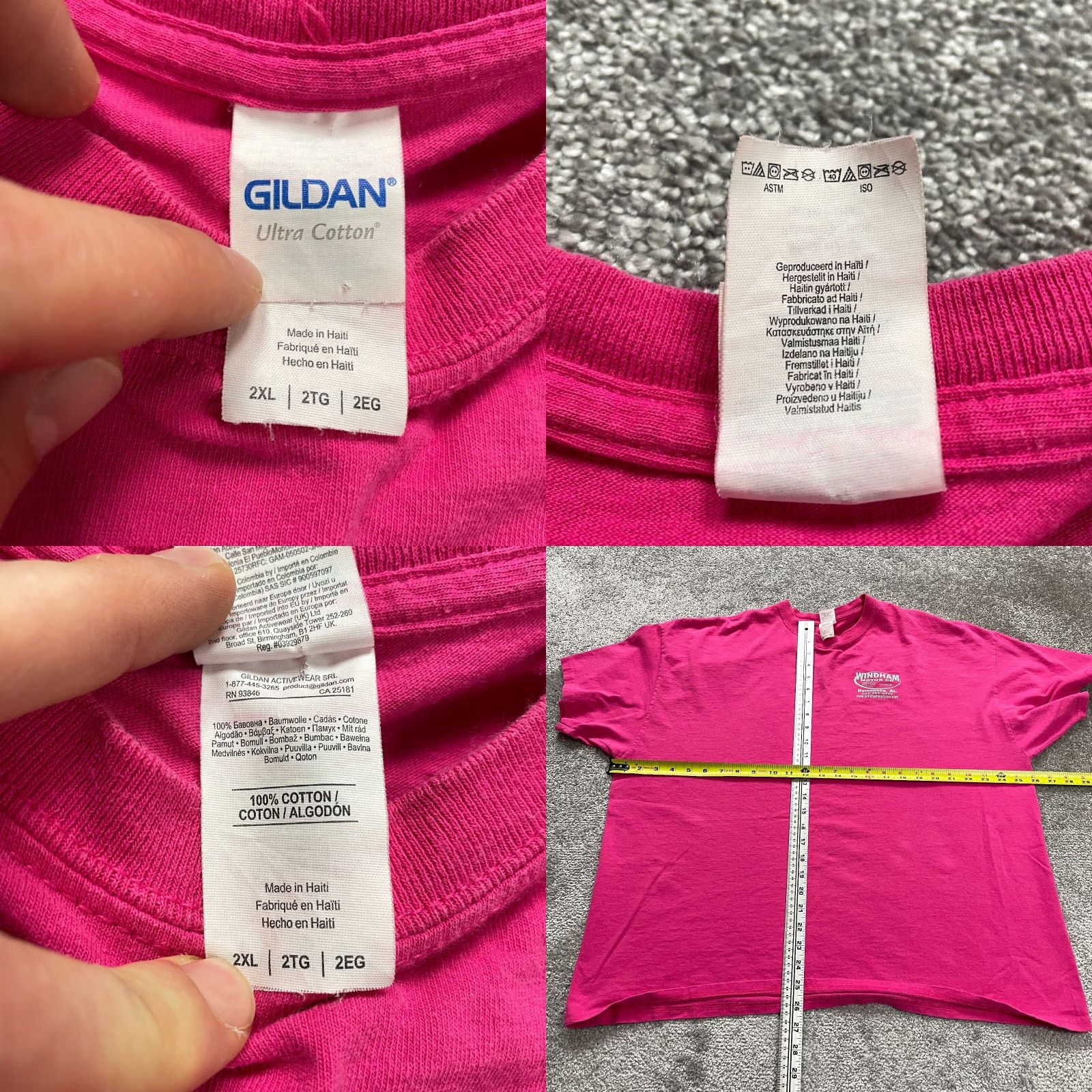 Gildan GILDAN Ultra Cotton Graphic T-Shirt 2XL Pink Windham Motor Chevrolet Biker Mens Size US XXL / EU 58 / 5 - 8 Thumbnail