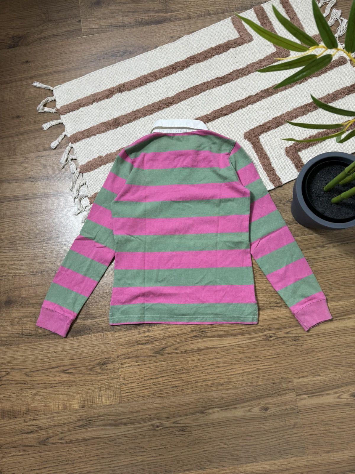 Ralph Lauren 1990s RALPH LAUREN PINK GREEN POLO LONGSLEEVE Size S / US 4 / IT 40 - 6 Thumbnail