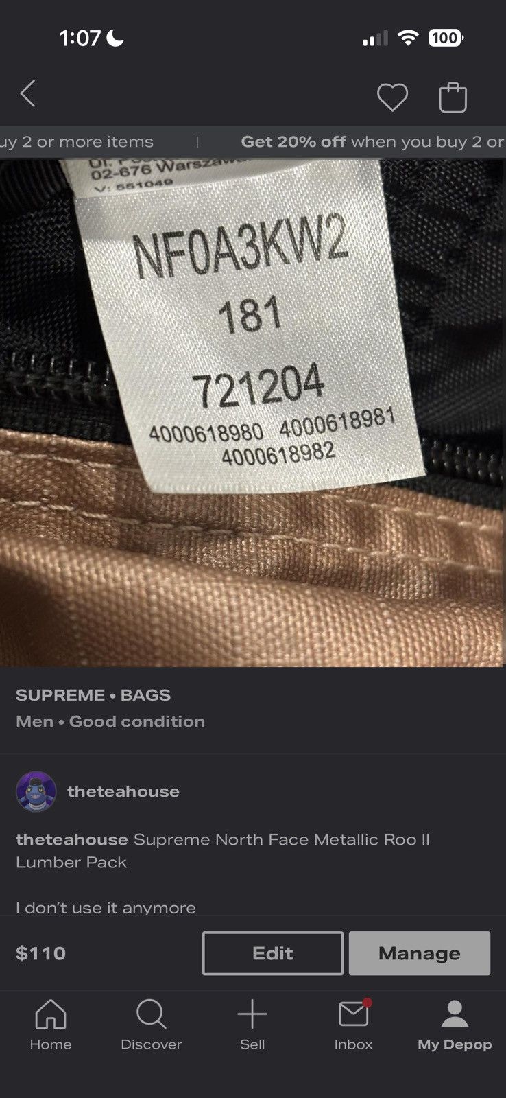 Supreme × The North Face Supreme North Face Metallic Roo IO Size ONE SIZE - 6 Thumbnail