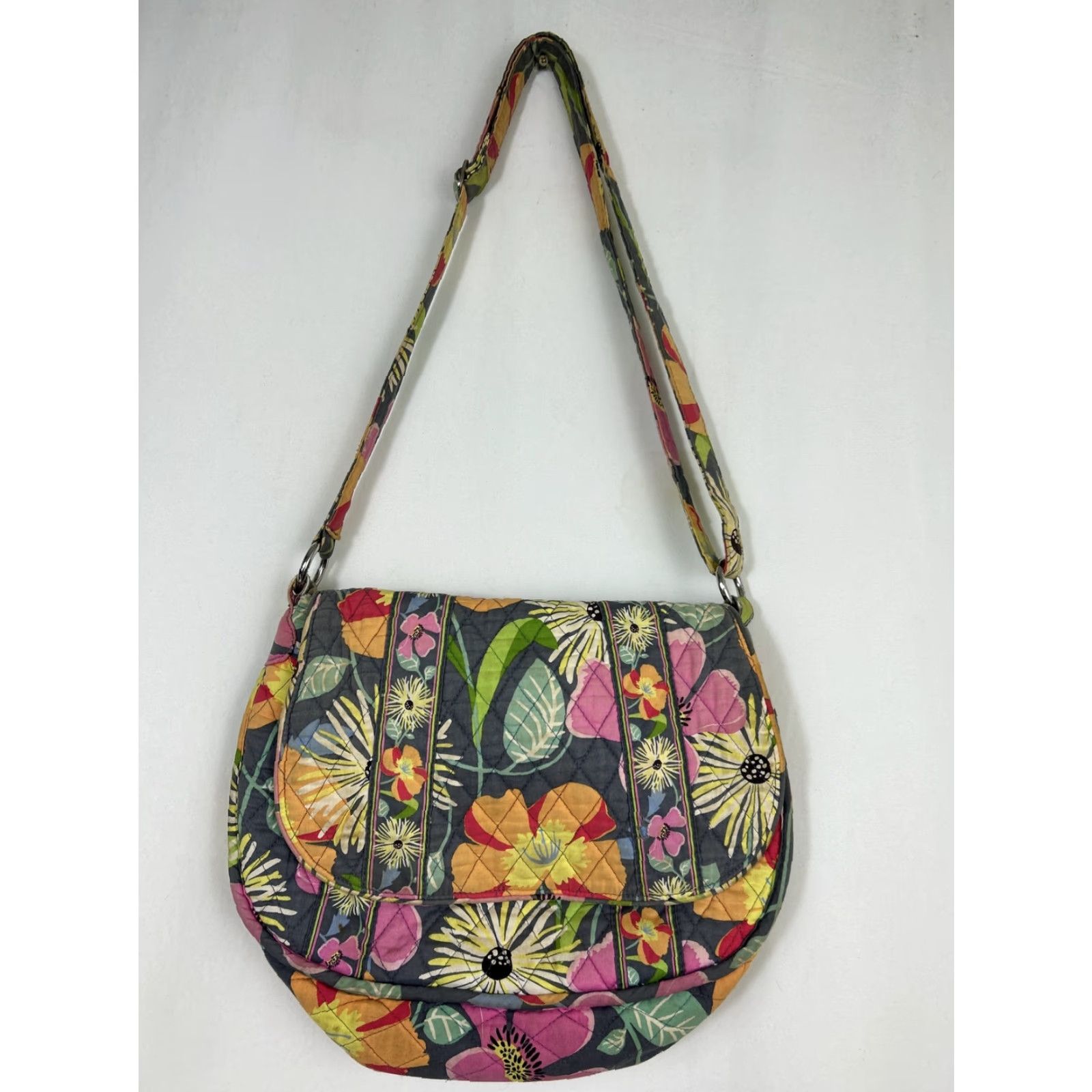 Vera Bradley Vera Bradley Crossbody Purse Women Multicolor Floral Cotton Blue Hardware 13x10x4 Size ONE SIZE - 2 Thumbnail