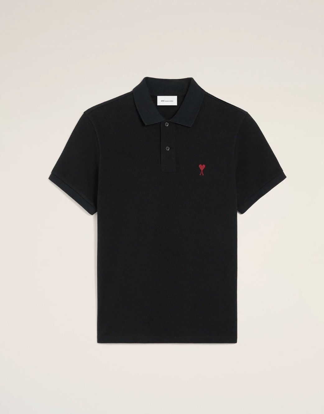 AMI BLACK COTTON RED AMI DE COEUR POLO SHIRT Size US M / EU 48-50 / 2 - 1 Thumbnail