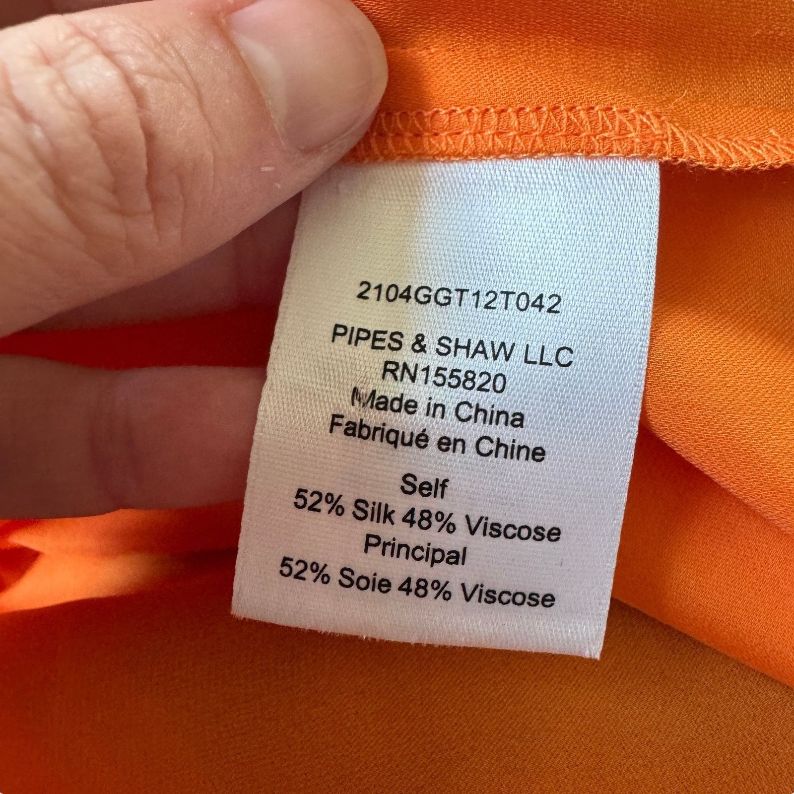 Veronica Beard Veronica Beard Morgane Silk Blouse Tangerine Orange Size XS / US 0-2 / IT 36-38 - 6 Thumbnail