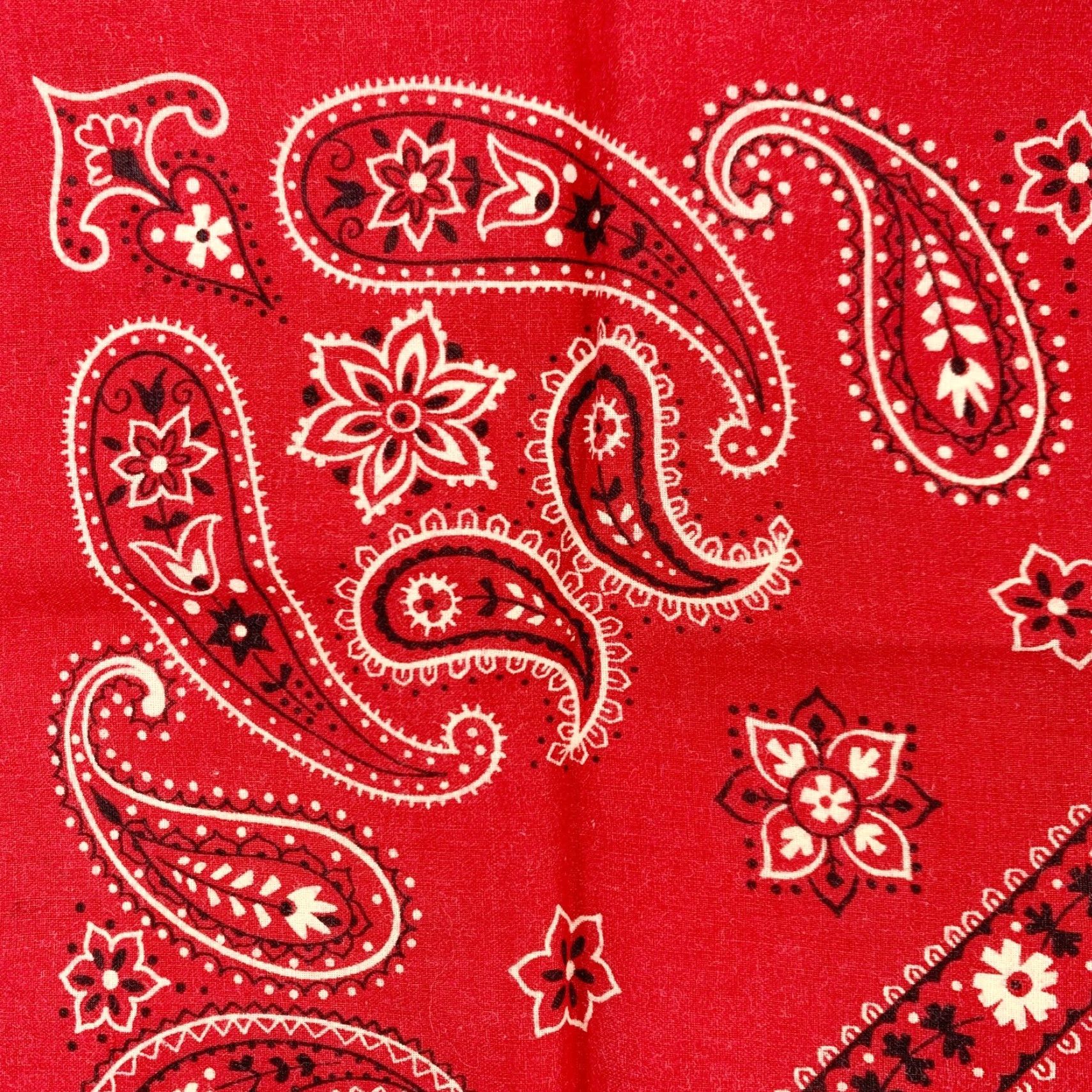 Vintage VINTAGE Bandana Western Floral Red 20" x 22" Unbranded Cotton Unisex Men Women Girls Boys Size ONE SIZE - 2 Thumbnail