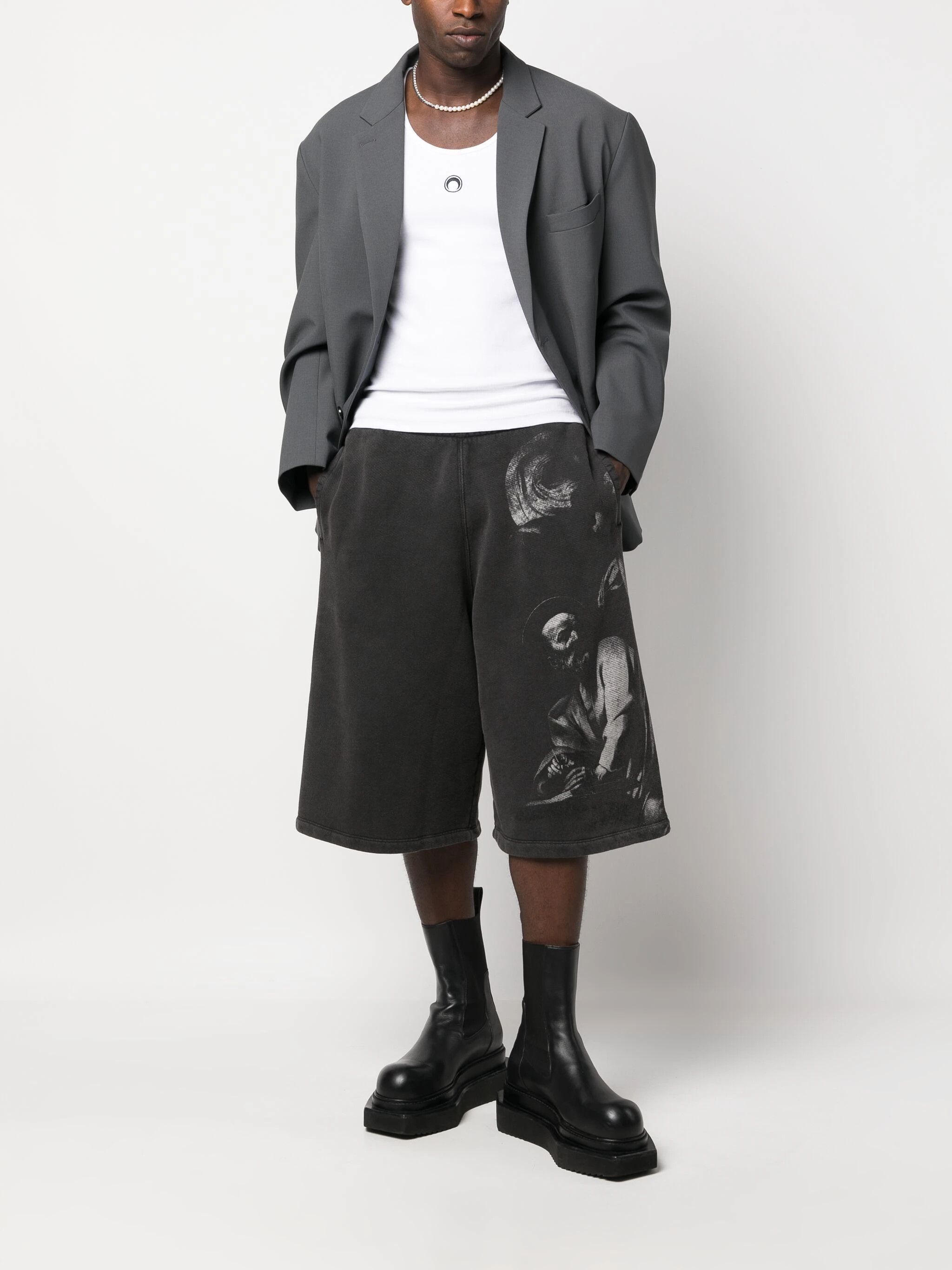 Off-White o1in1s1024 Q:1 / Bw S.Matthew Over Sweatshorts in Black Size US 34 / EU 50 - 2 Thumbnail