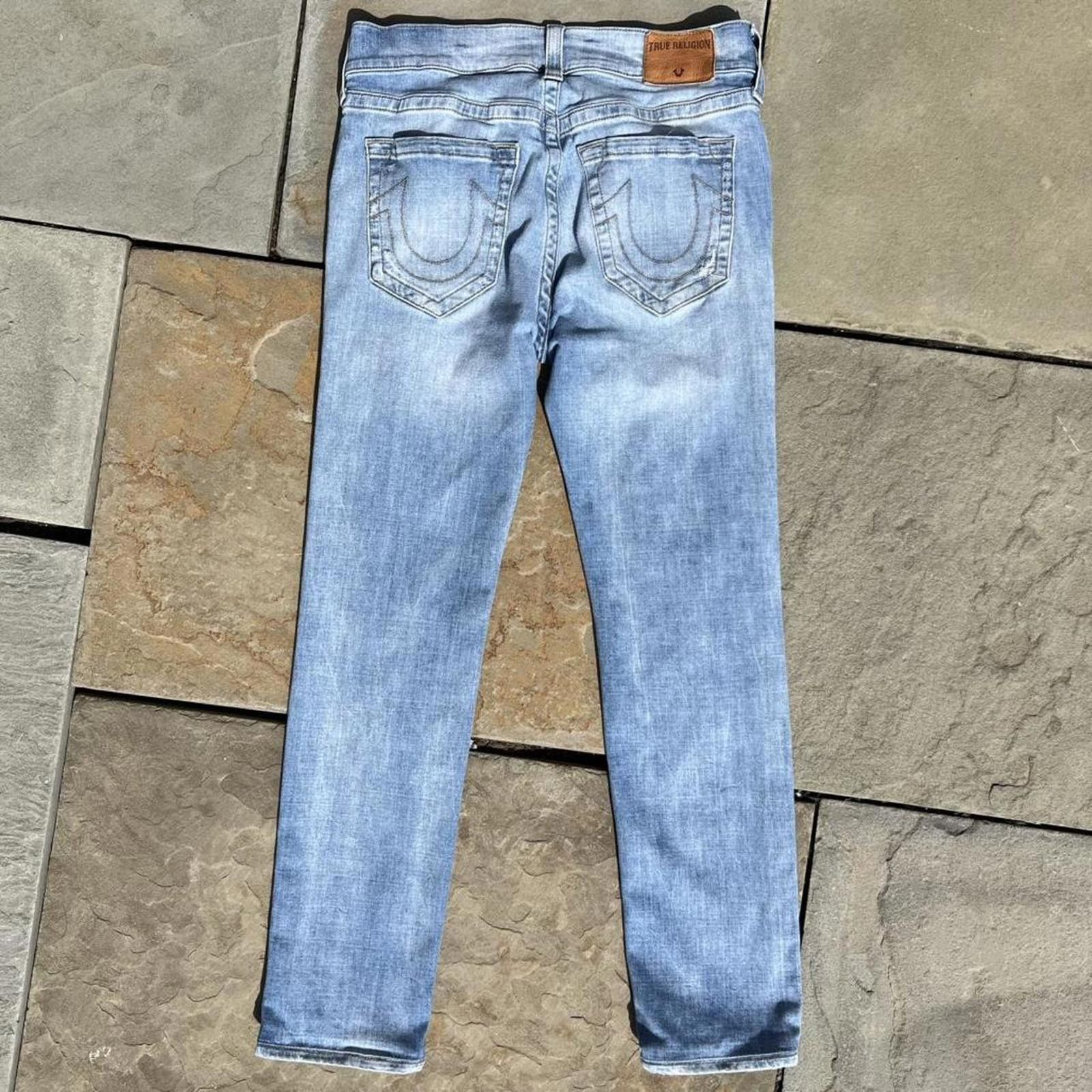 True Religion True Religion Distressed Light Wash Relaxed Skinny Jeans 32 Size US 32 / EU 48 - 6 Thumbnail