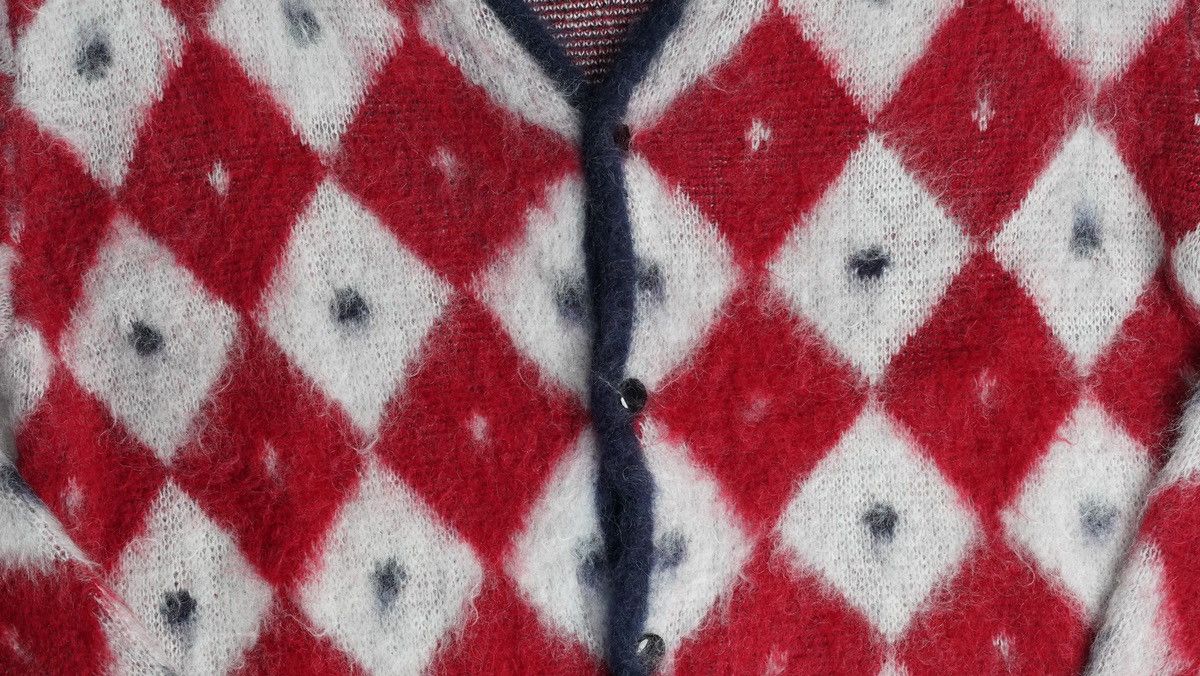 Needles Needles Navy & Red Diamond Cardigan Size L / US 10 / IT 46 - 5 Thumbnail