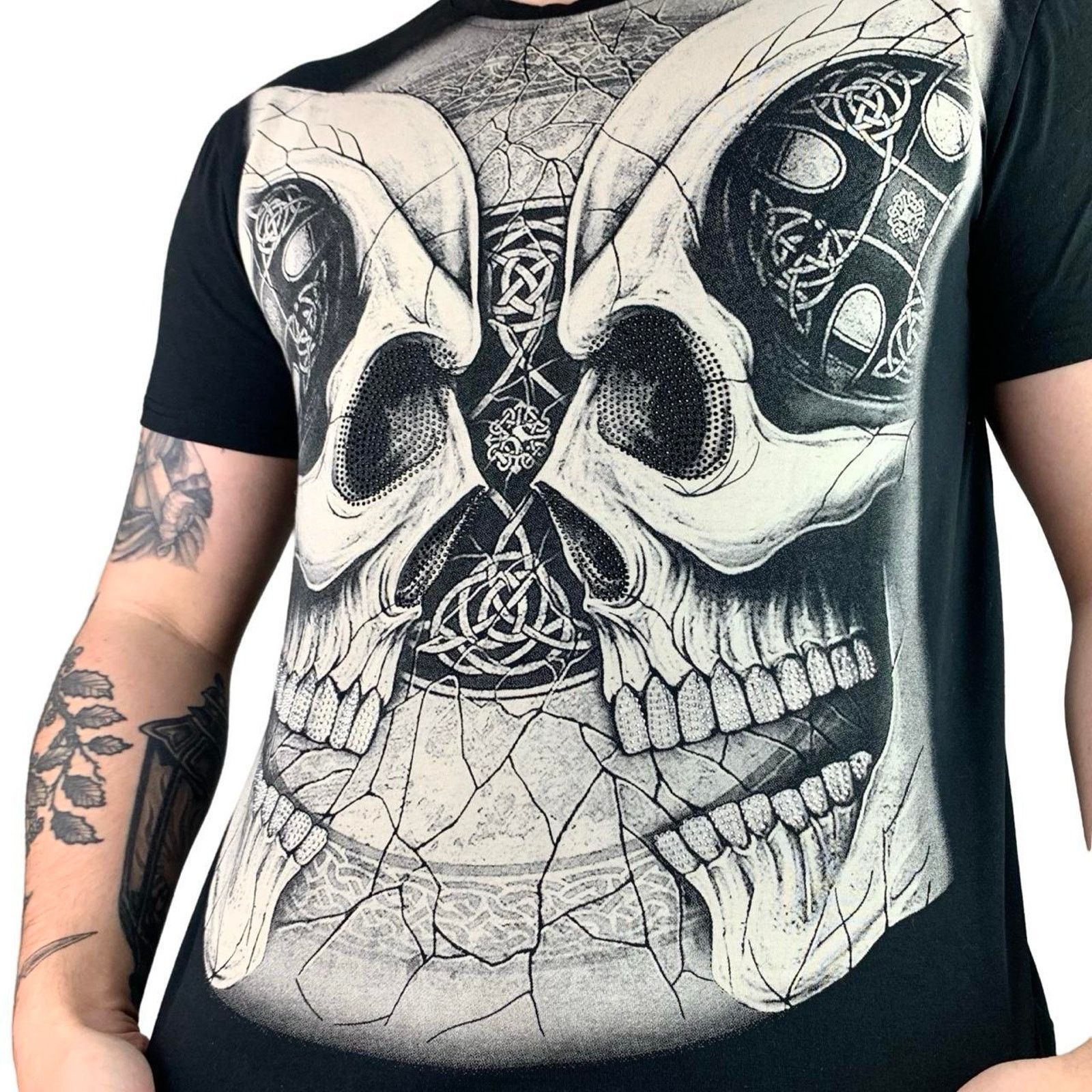 Vintage Y2k bedazzled skull affliction emo Size US L / EU 52-54 / 3 - 1 Thumbnail