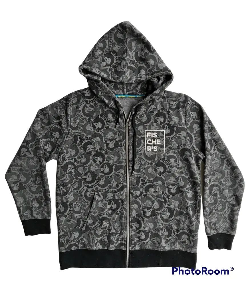 Other Fischer's Full Print Small Logo Hoodie Zipper Sweatshirt Size US L / EU 52-54 / 3 - 1 Thumbnail