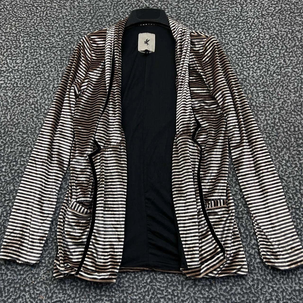 One Teaspoon One Teaspoon Coat Women XS Black Striped Velvet Pocket Size XS / US 0-2 / IT 36-38 - 1 Thumbnail