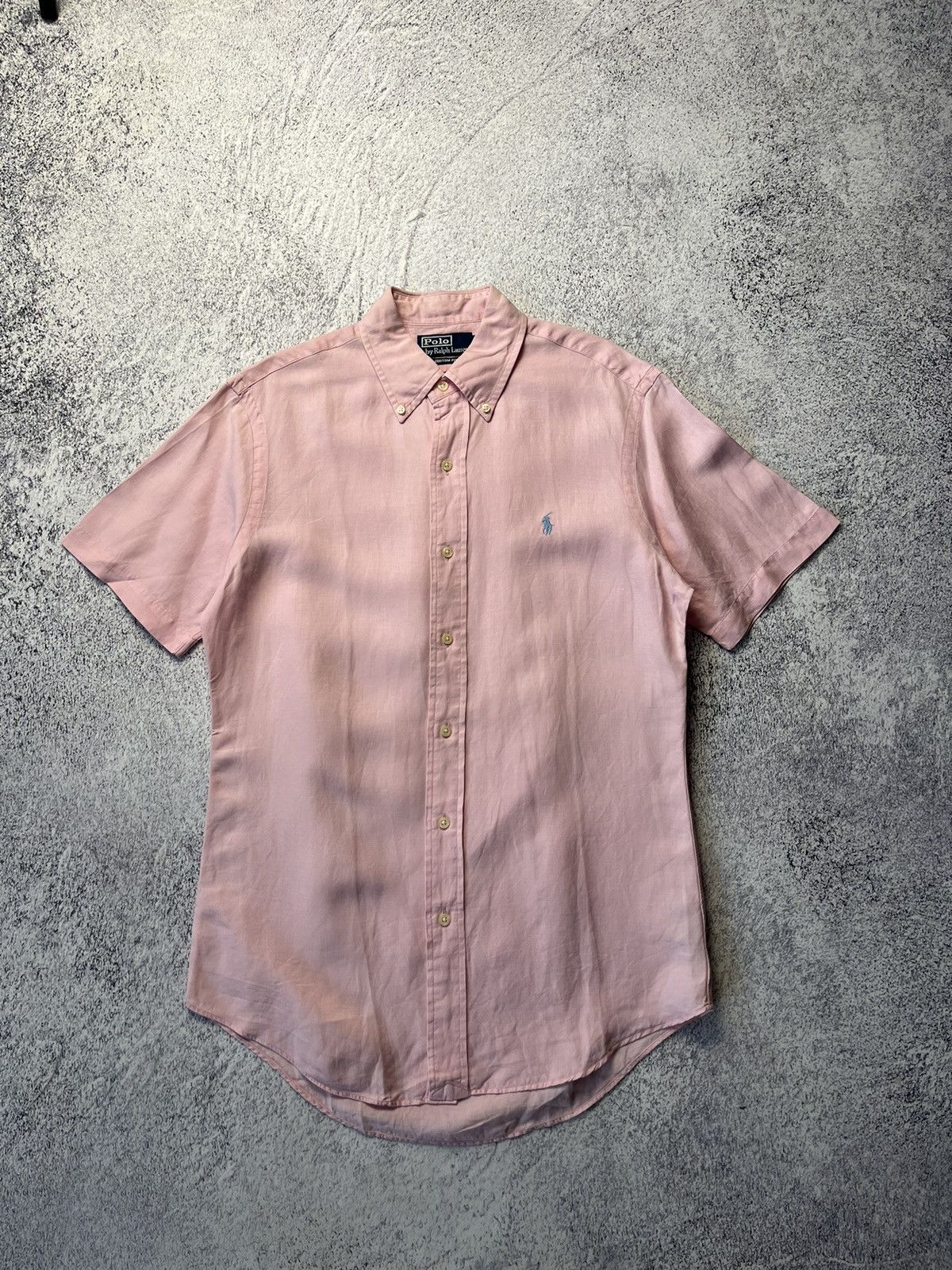 Polo Ralph Lauren Vintage RALPH LAUREN Linen Striped Short Sleeved Silk Shirt Size US S / EU 44-46 / 1 - 14 Thumbnail