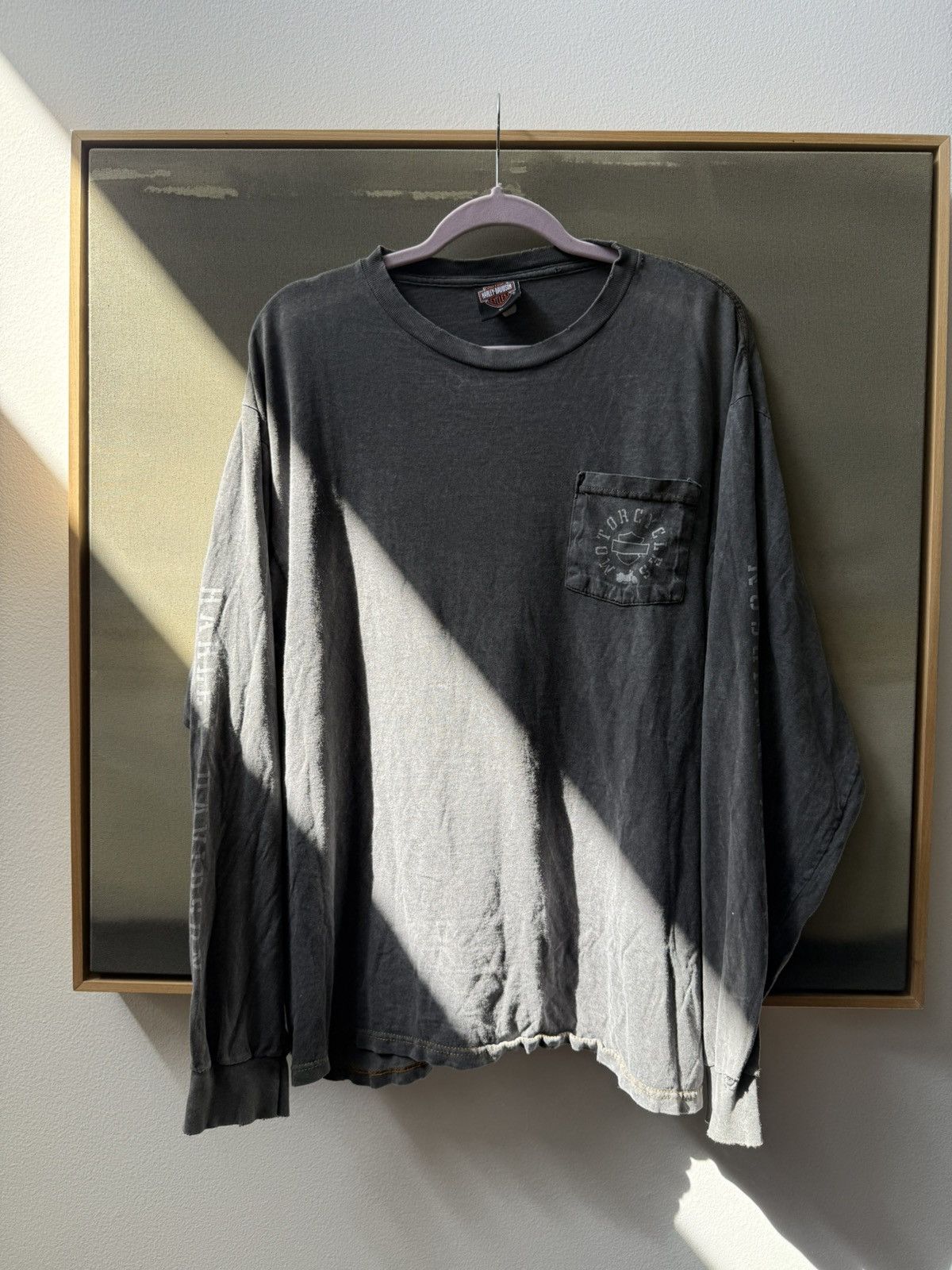 Harley Davidson Harley Davidson Perfecty Trashed vintage longsleeve Size US XL / EU 56 / 4 - 1 Thumbnail