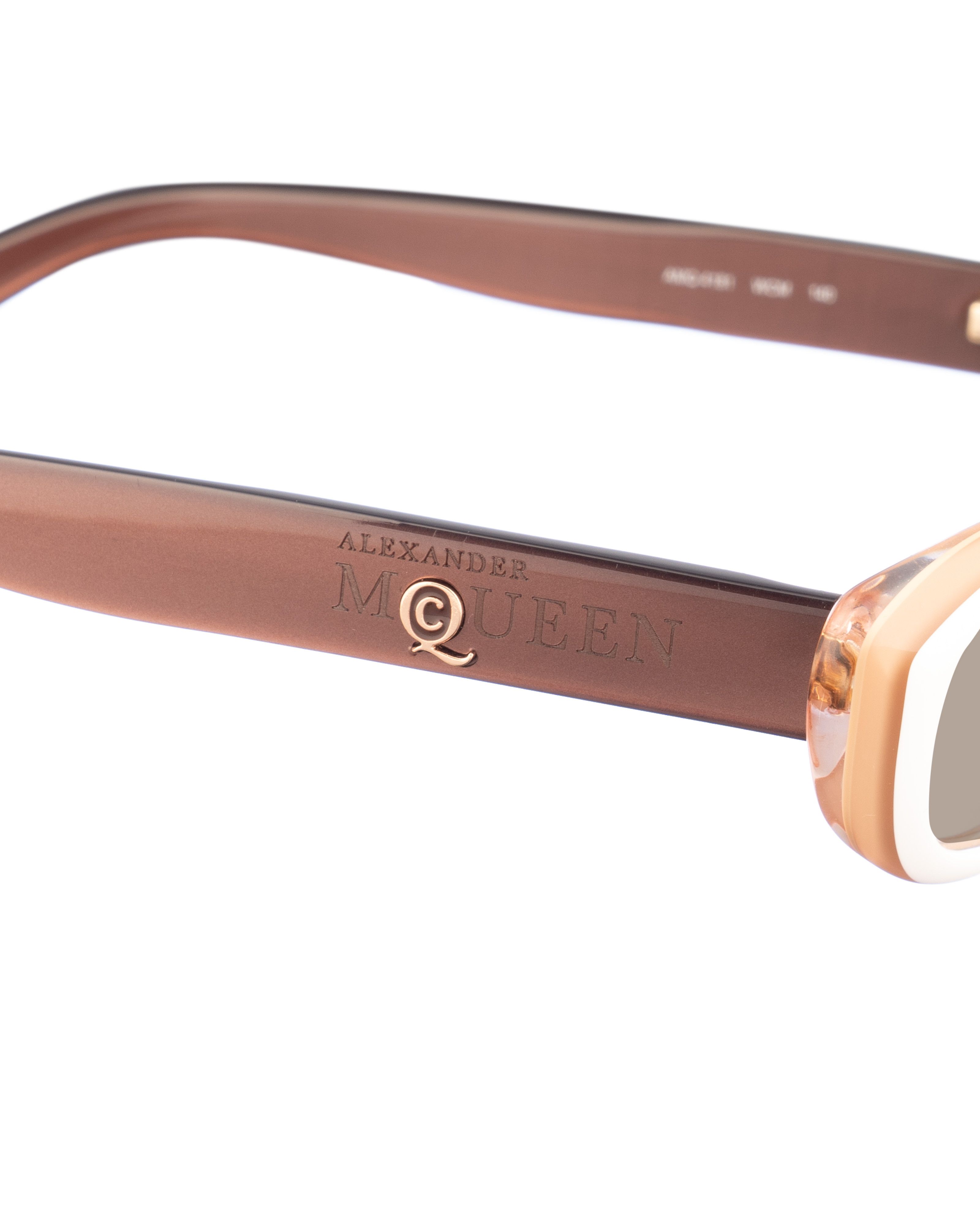 Alexander McQueen Alexander McQueen '90s Double Beige Cat-Eye Sunglasses Size ONE SIZE - 1 Thumbnail