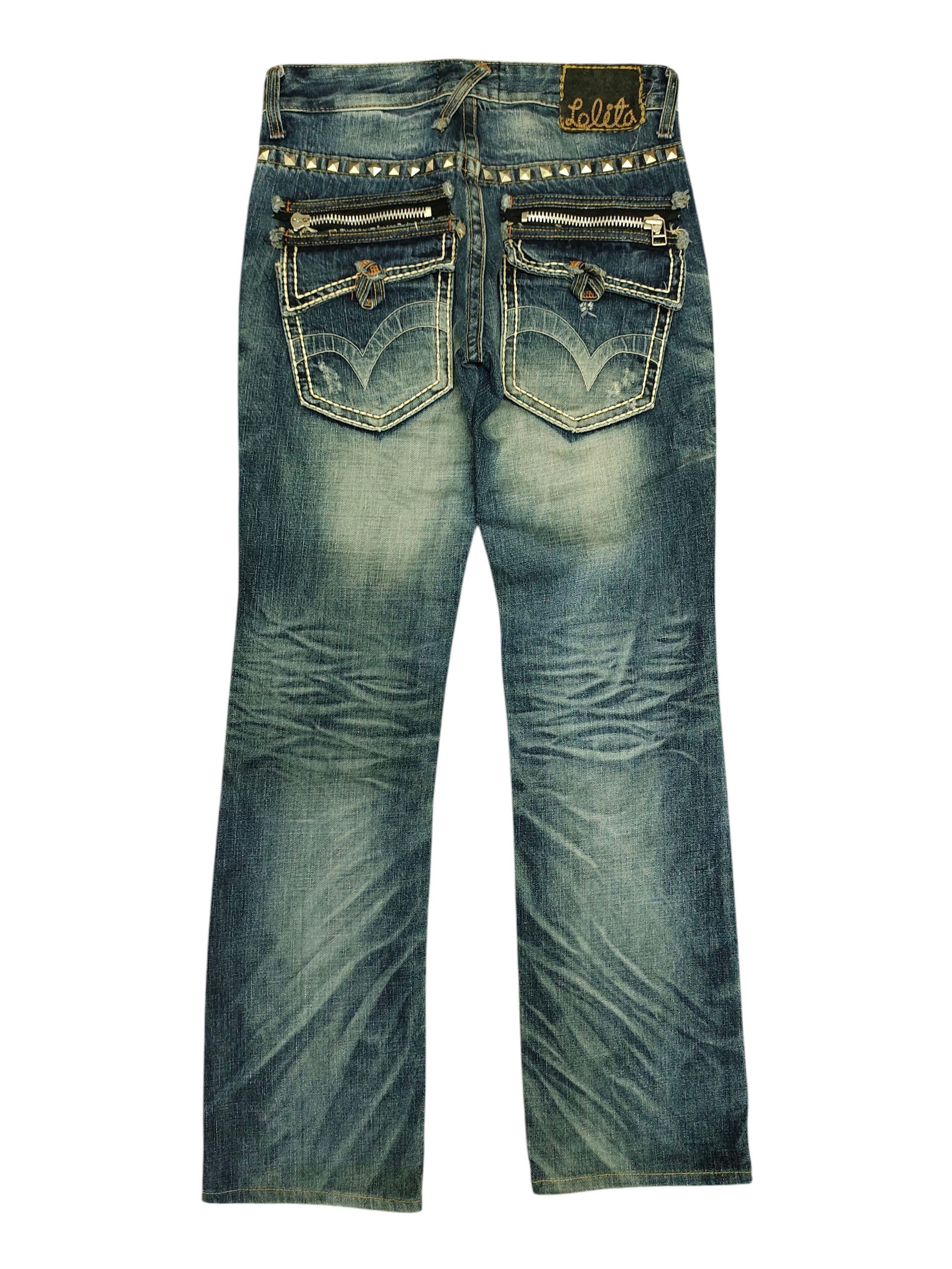 Kapital 2000s Yoshitomo Nara Lolita Studded Clawmark Distress Jeans Size US 29 - 1 Thumbnail