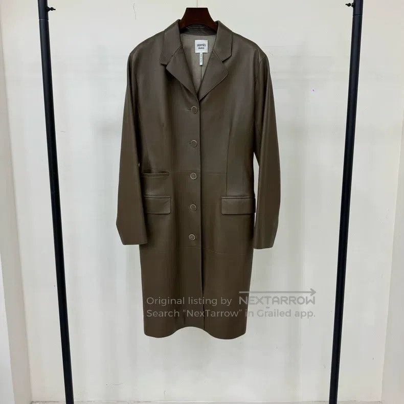 Hermes Hermes Brown Mid Length Leather Jacket Size XS / US 0-2 / IT 36-38 - 1 Thumbnail