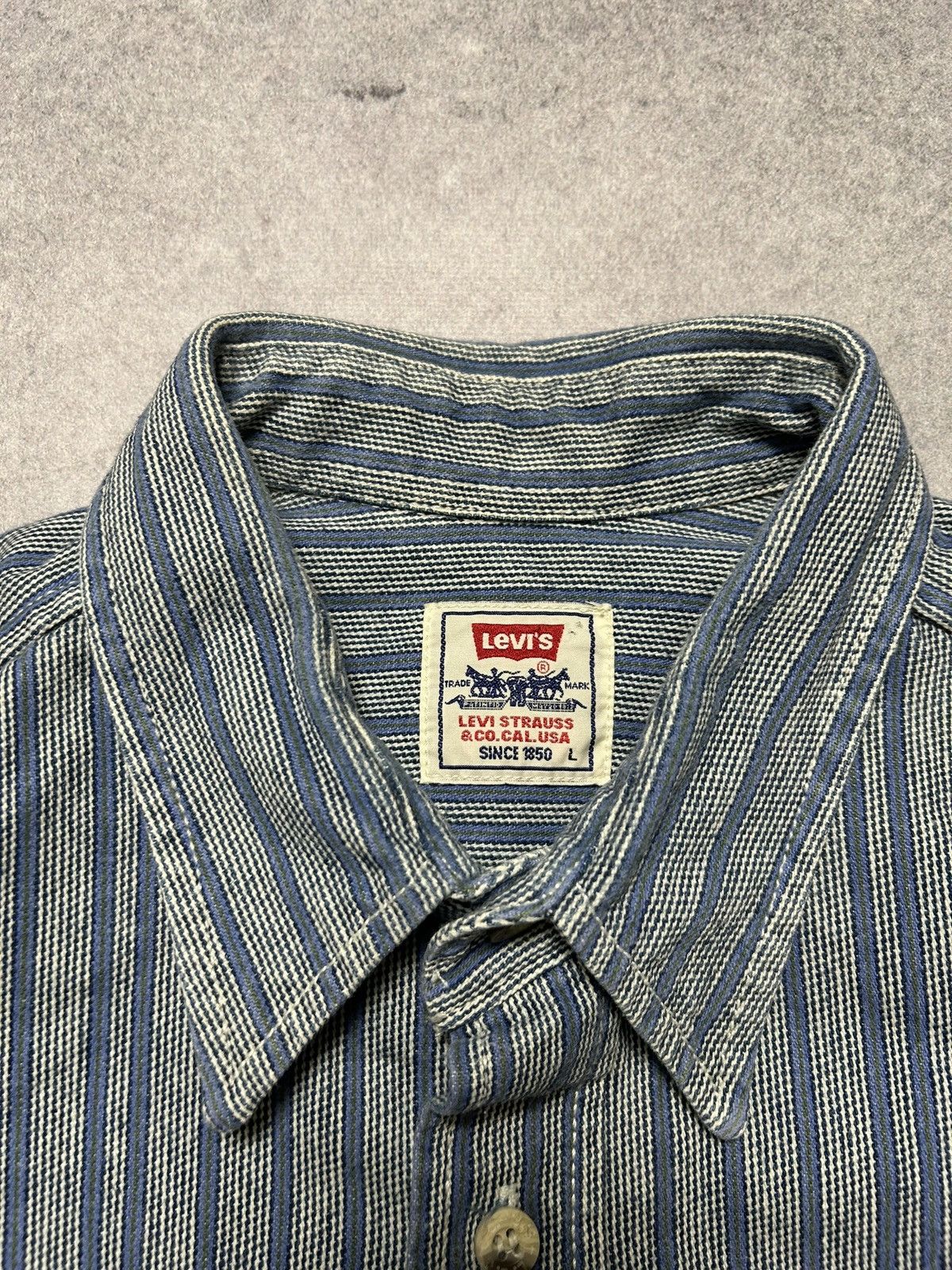 Levi's Vintage 90’s Levi’s Striped Button Up Retro Overshirt Shirt Size US L / EU 52-54 / 3 - 5 Thumbnail
