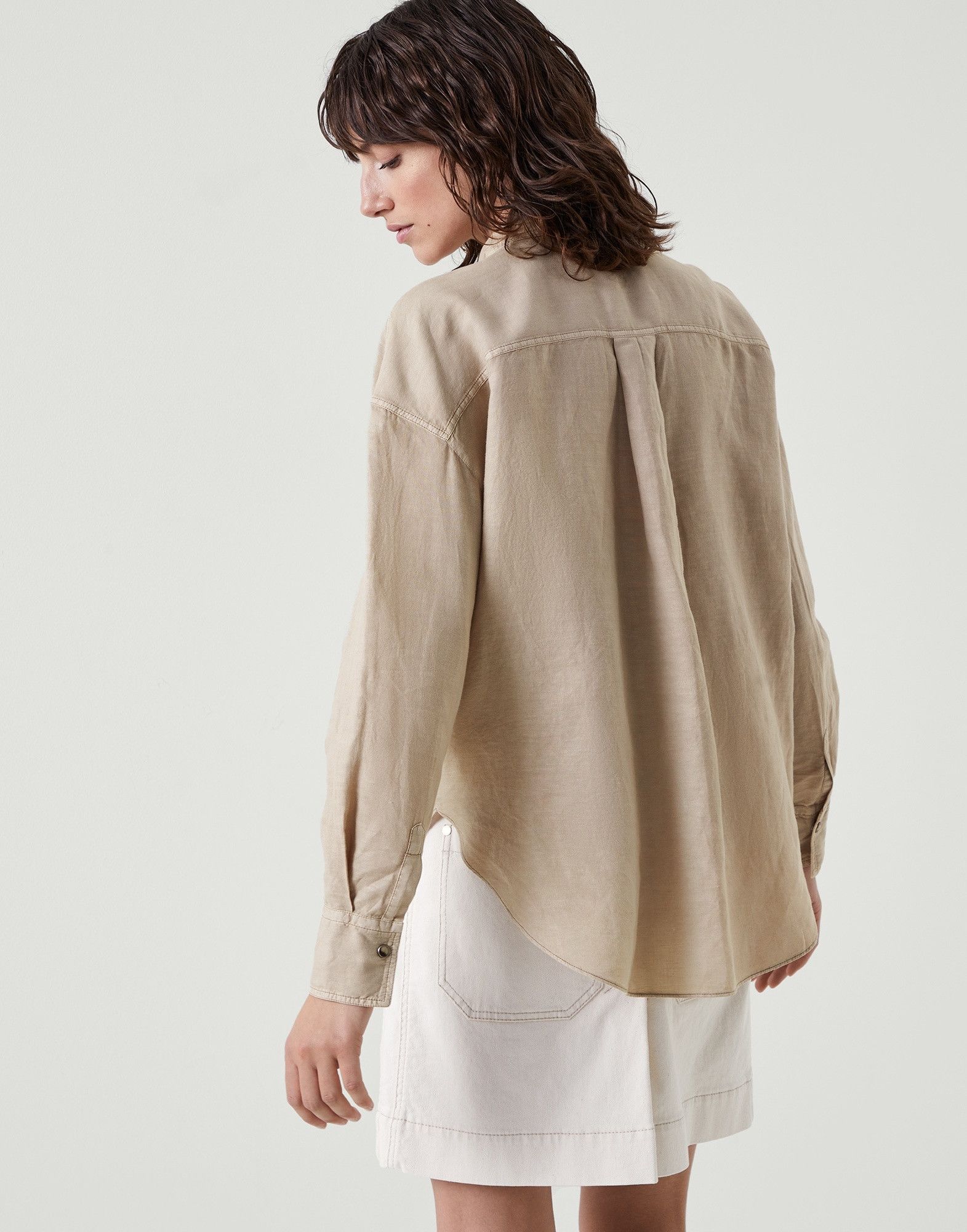Brunello Cucinelli o1y0725 Shirt in Beige Size XL / US 12-14 / IT 48-50 - 4 Thumbnail
