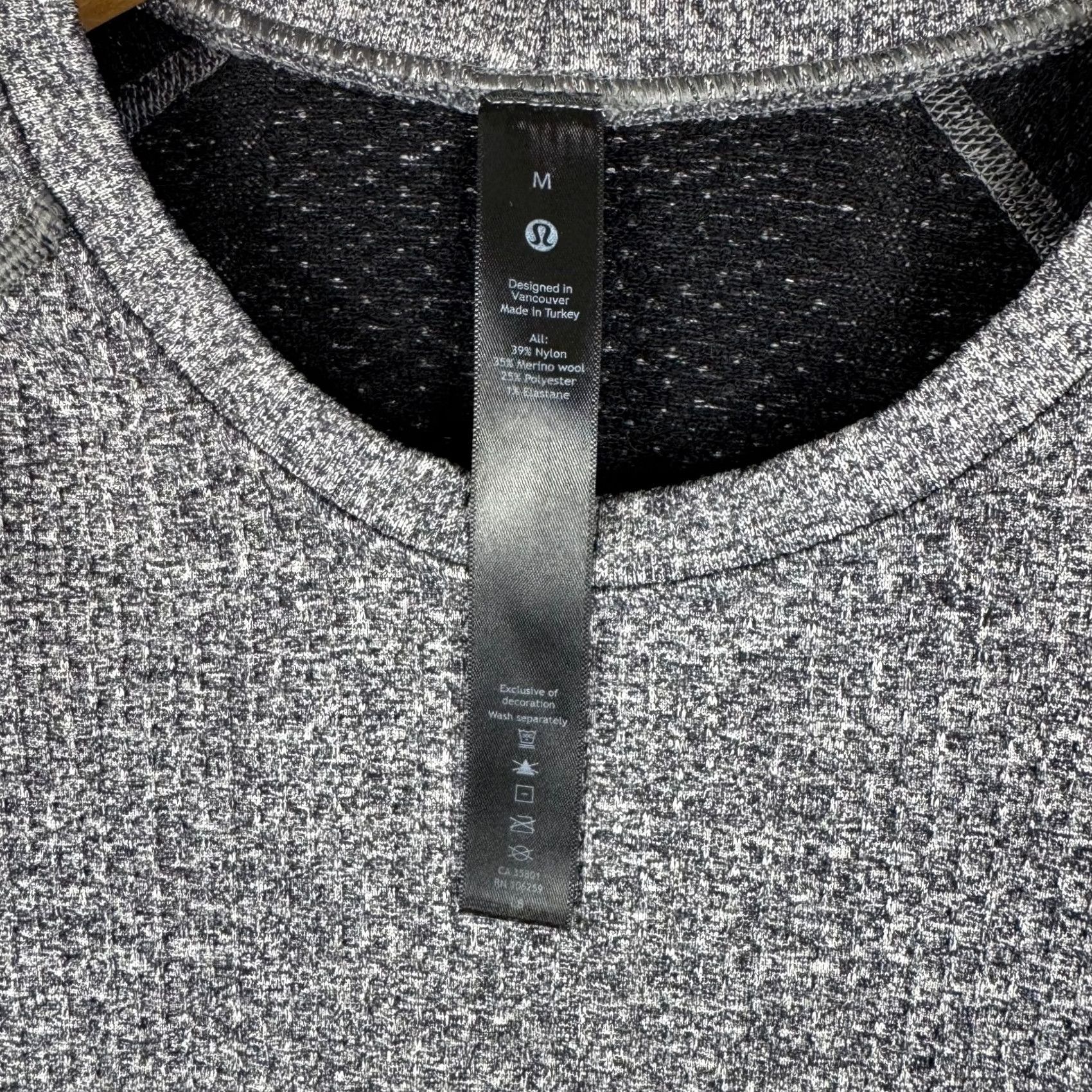 Lululemon Lululemon Engineered Warmth Mens M Gray Merino Wool Pullover Sweatshirt Crew Neck Knit Logo Sweatshirt Regular Fit Size US M / EU 48-50 / 2 - 6 Thumbnail