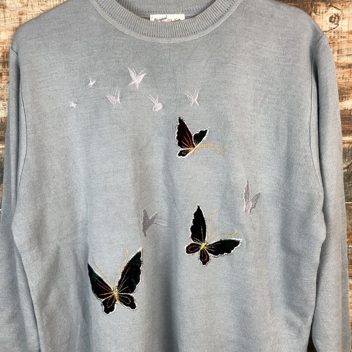 Homespun Knitwear × Japanese Brand × Vintage Original Fashion vintage Blue Knitwear #A1604 Size XL / US 12-14 / IT 48-50 - 9 Thumbnail