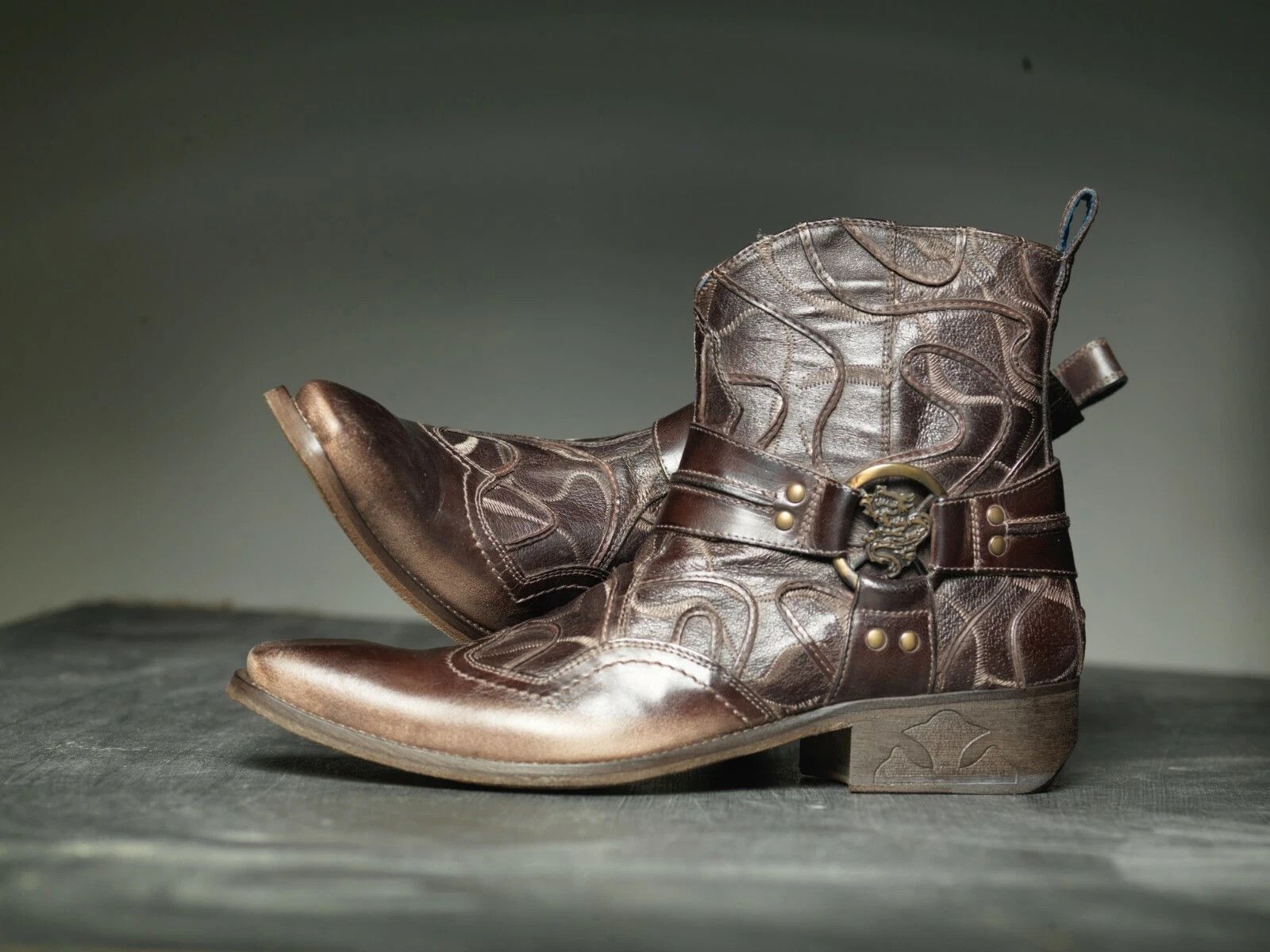 Mark Nason NEW Mark Nason BASEMINT Dragon Rock Boots Distressed Brown Size US 9 / EU 42 - 1 Thumbnail